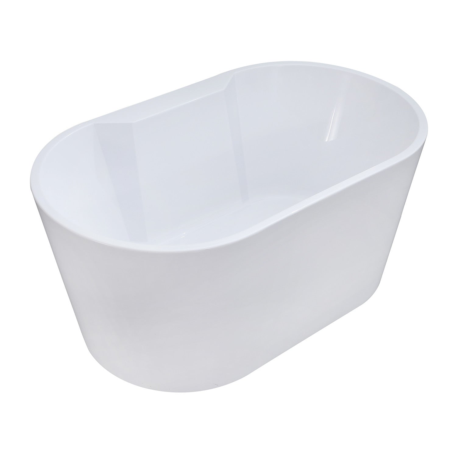 Kingston Brass VTDE563224BA 56" Acrylic Oval Double Ended Freestanding Tub with Drain, Glossy White