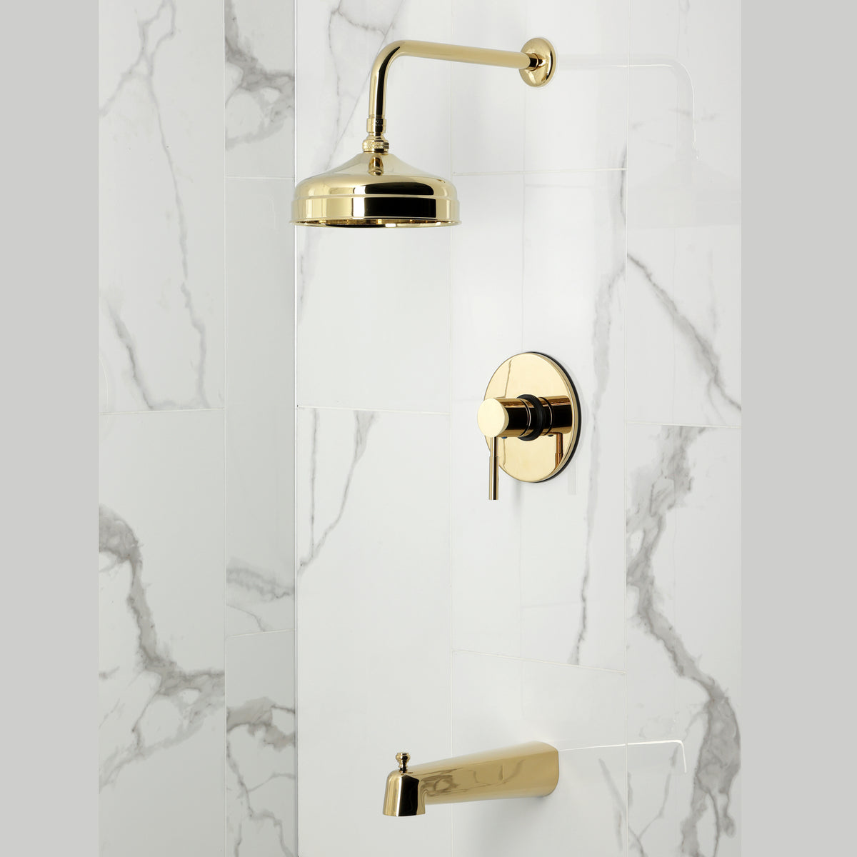 Kingston Brass KB6332DL Concord Single-Handle Pressure Balanced Tub and Shower Faucet, Polished Brass