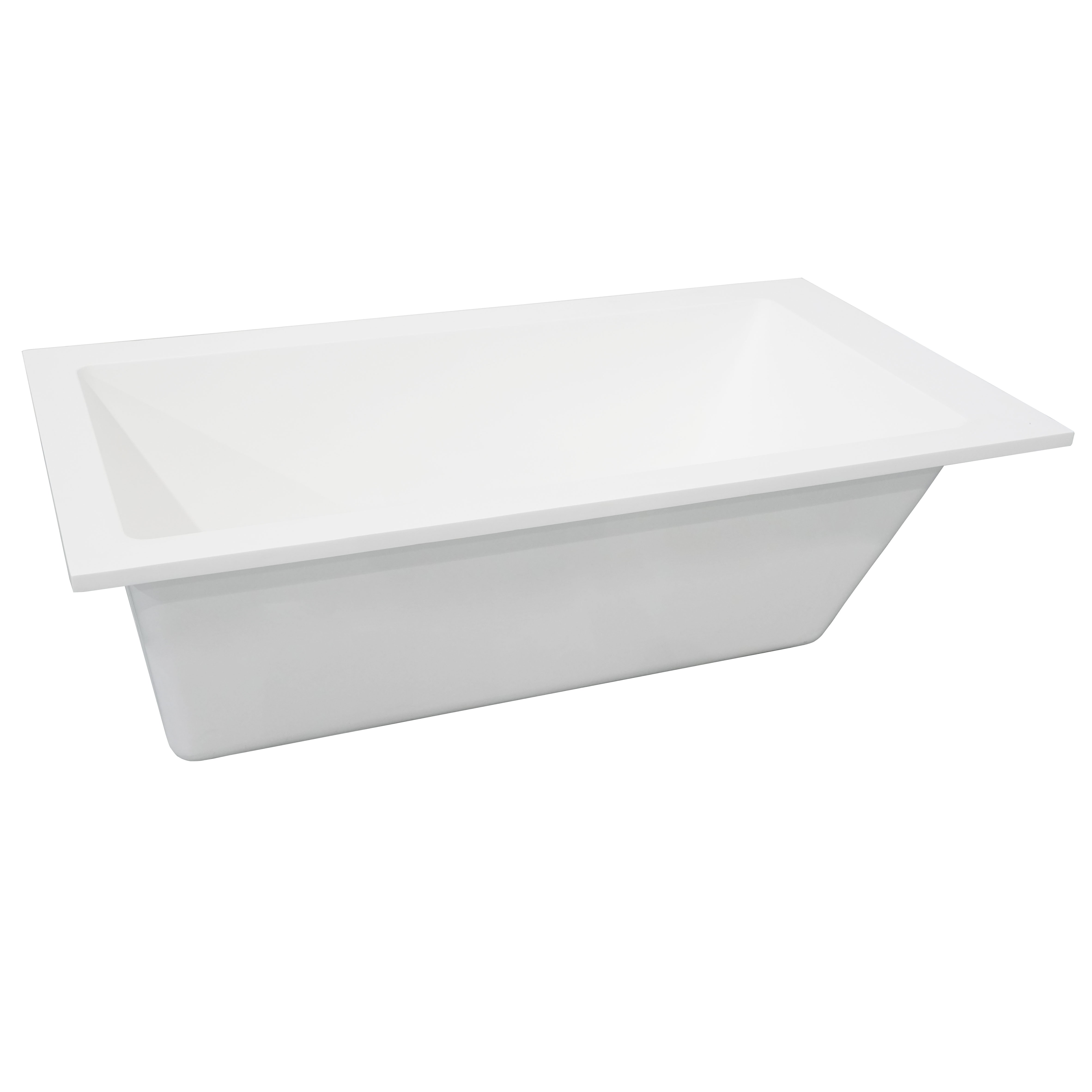 ALFI AB9933S White Resin Solid Surface 59" Rectangular Drop In Bathtub