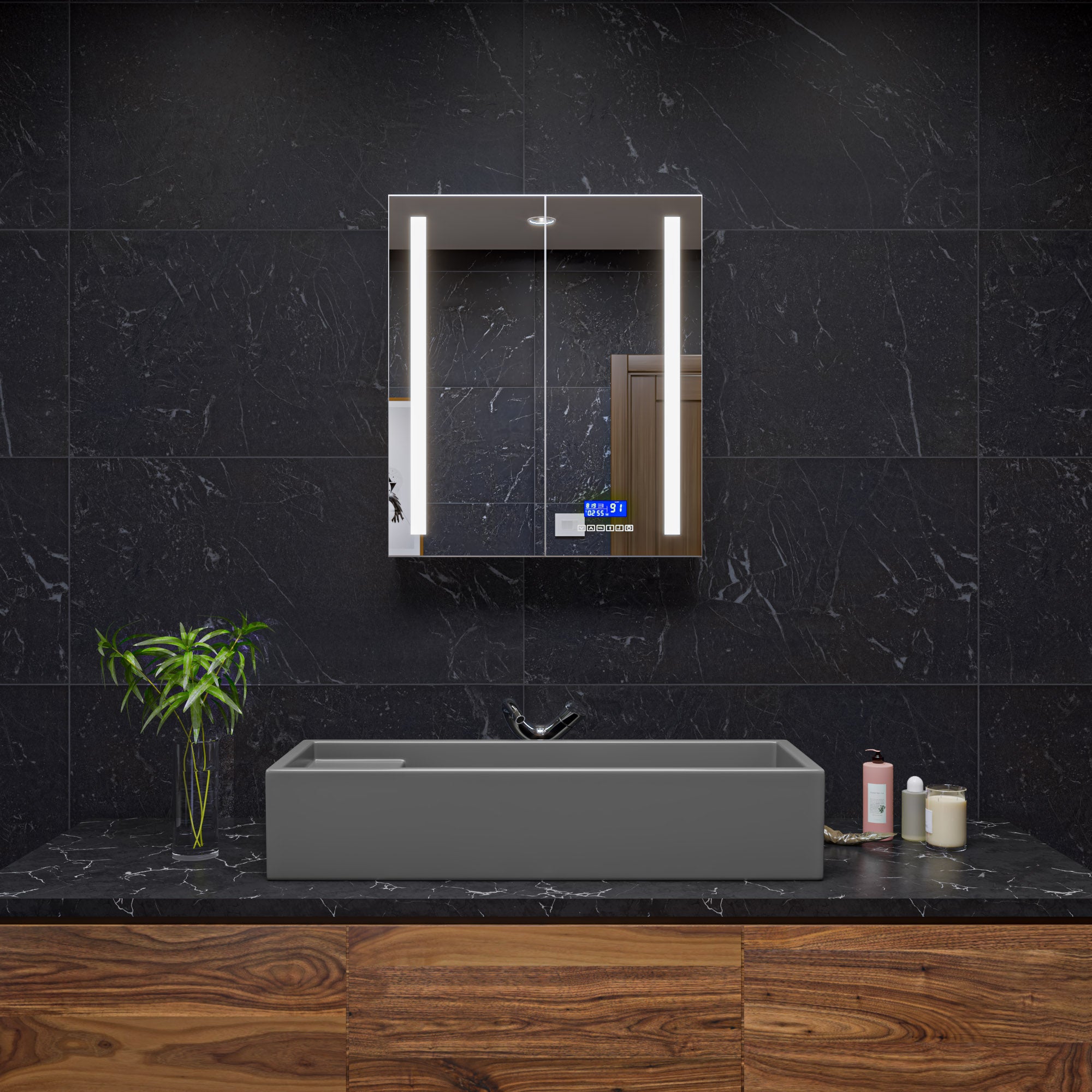 ALFI AB39TRGM 39" Grey Matte Above Mount Fireclay Bathroom Trough Sink