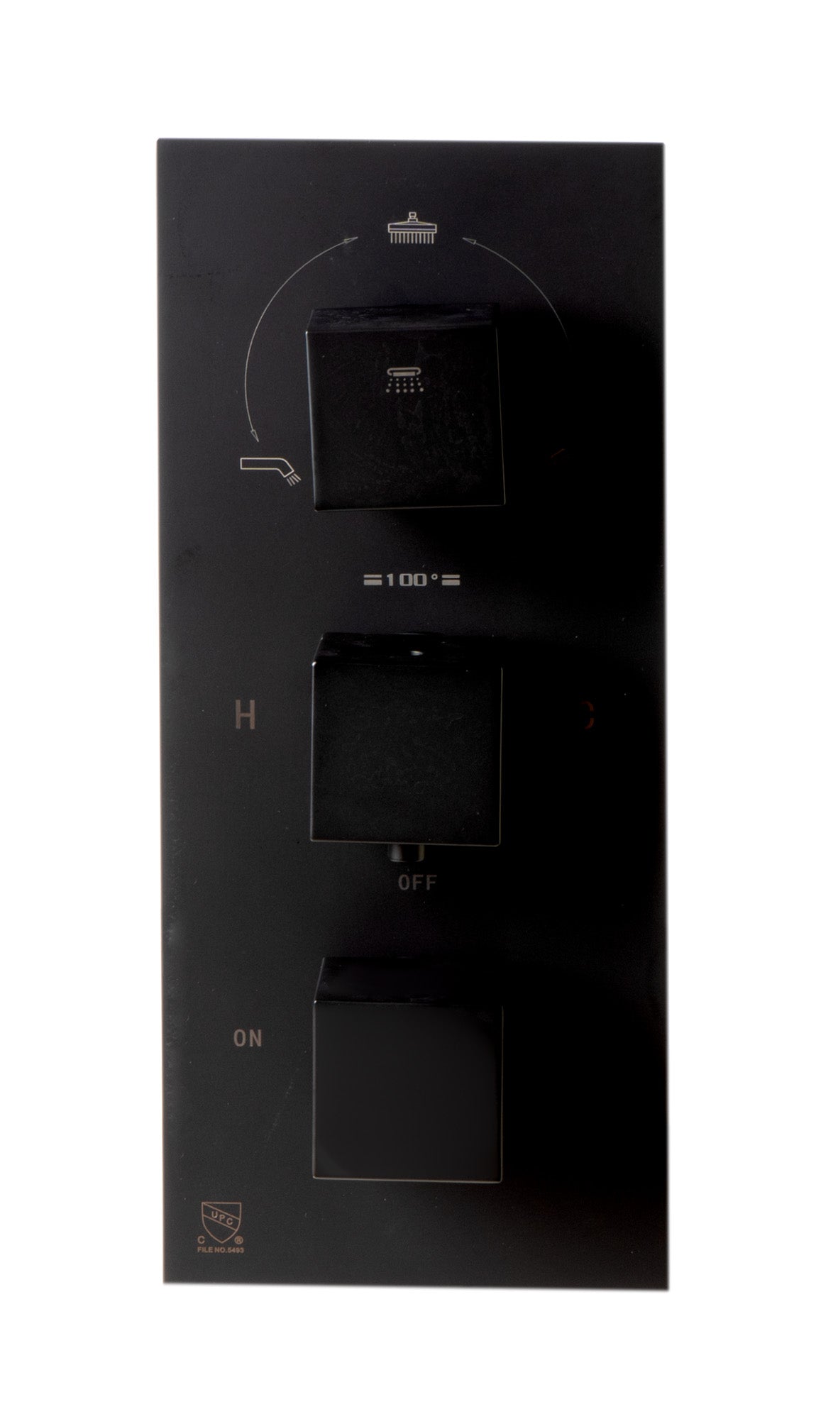 ALFI AB2801-BM Black Matte 3-Way Thermostatic Valve Shower Mixer Square Knobs