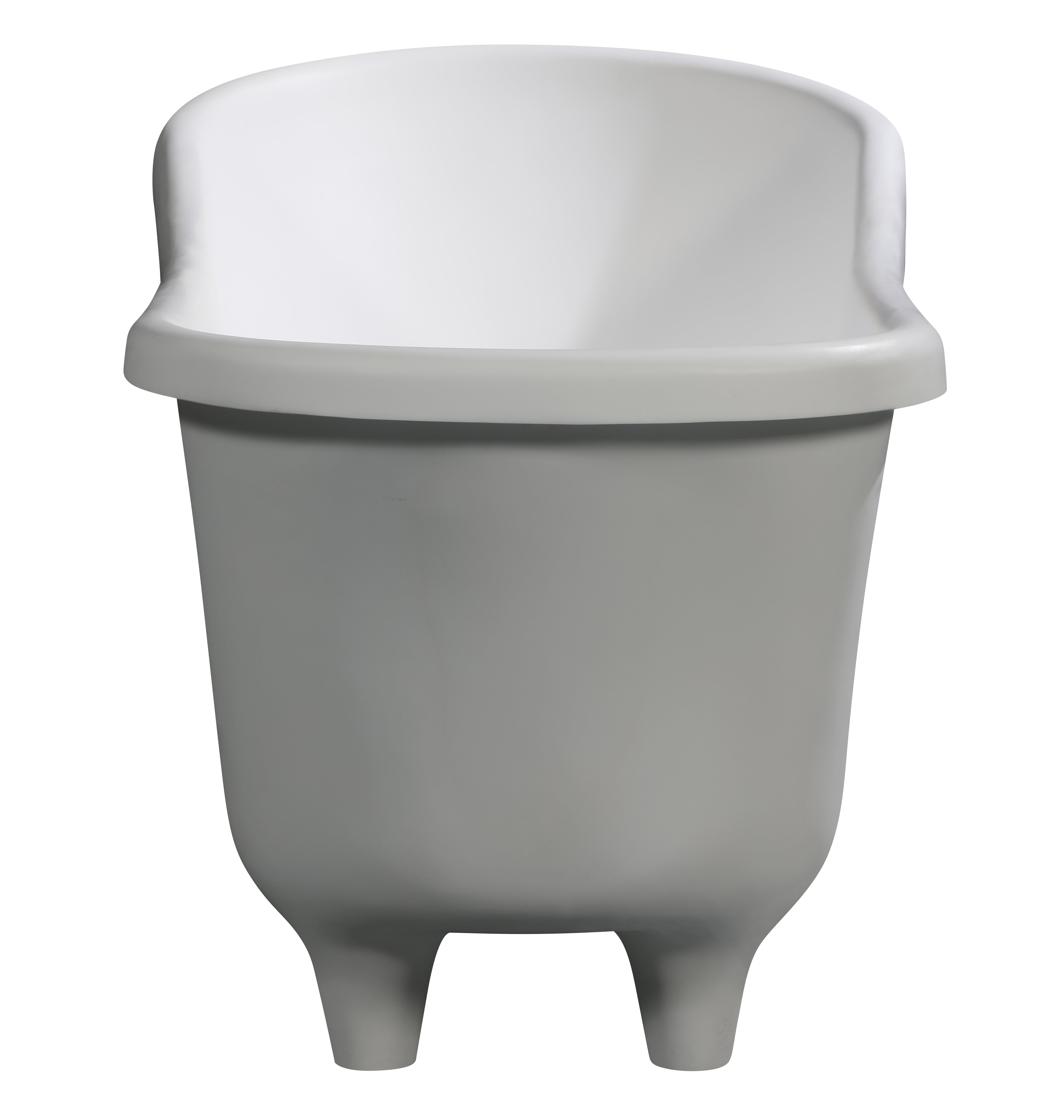 ALFI AB9960 67" White Matte Clawfoot Solid Surface Resin Bathtub