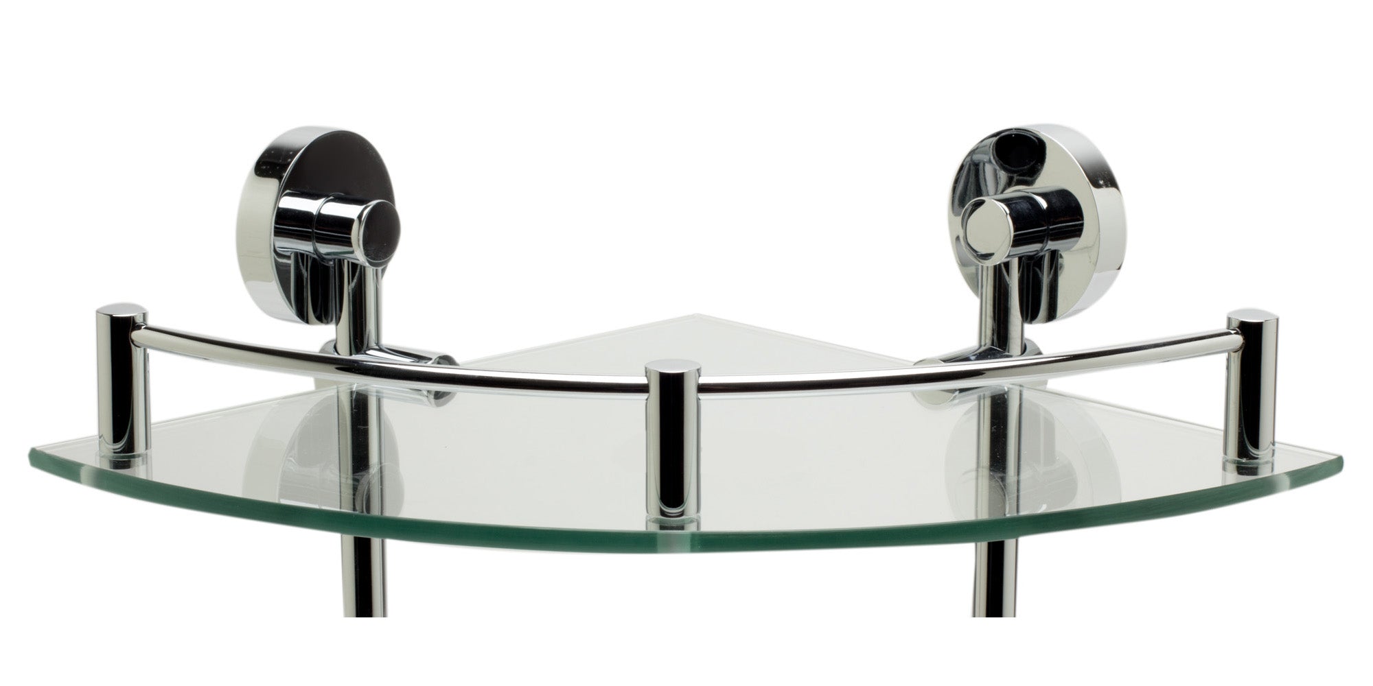 ALFI AB9548 Polished Chrome Corner Mounted Double Glass Shower Shelf Bathroom Accessory