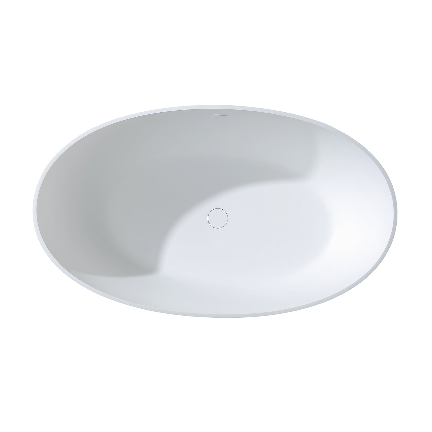 Kingston Brass VRTOV633724 63" Solid Surface Oval Double Slipper Freestanding Tub with Drain, Matte White