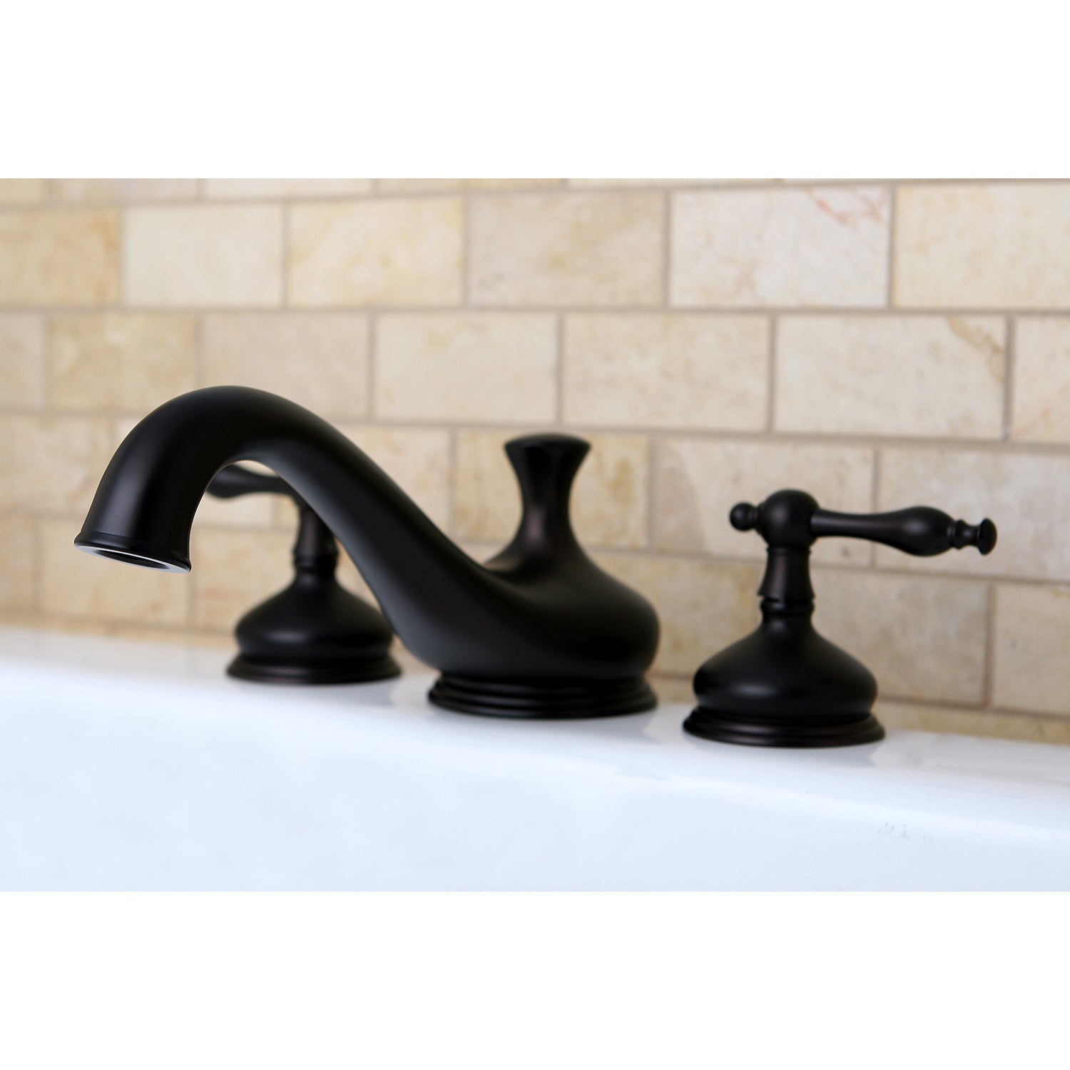 Kingston Brass KS3335NL Heritage Two-Handle Deck Mount Roman Tub Faucet, Oil Rubbed Bronze
