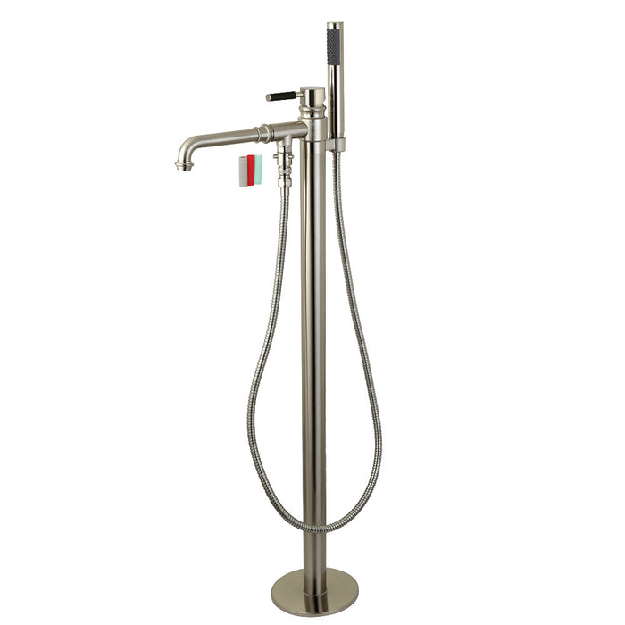 Kingston Brass KS7038DKL Kaiser Freestanding Tub Faucet with Hand Shower, Brushed Nickel