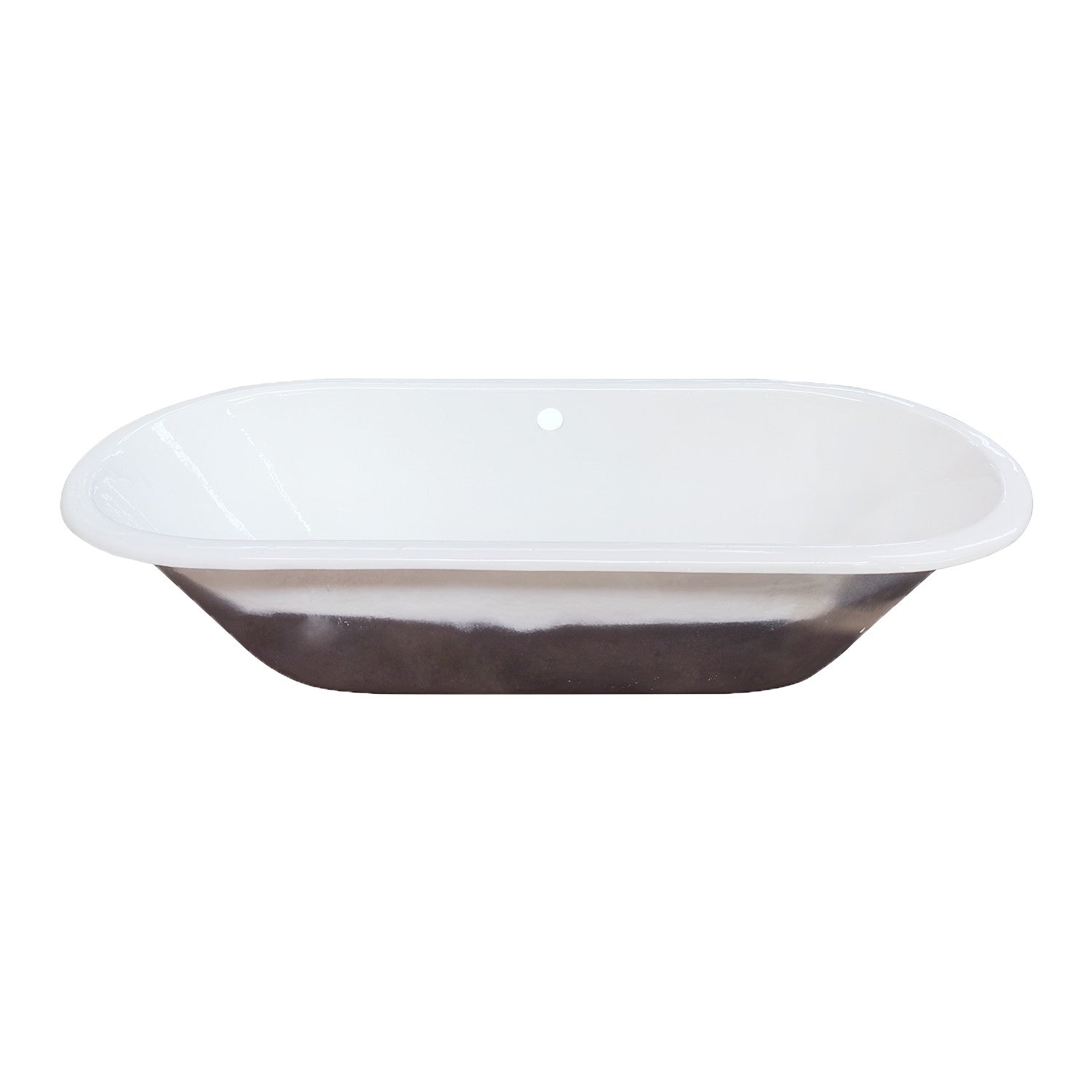 Aqua Eden VCTPN632717 63" Cast Iron Oval Drop-In Tub with Center Drain, White
