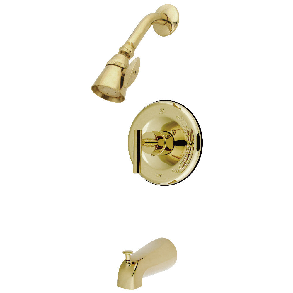 Kingston Brass KB6632CML Manhattan Single-Handle Pressure Balanced Tub and Shower Faucet, Polished Brass