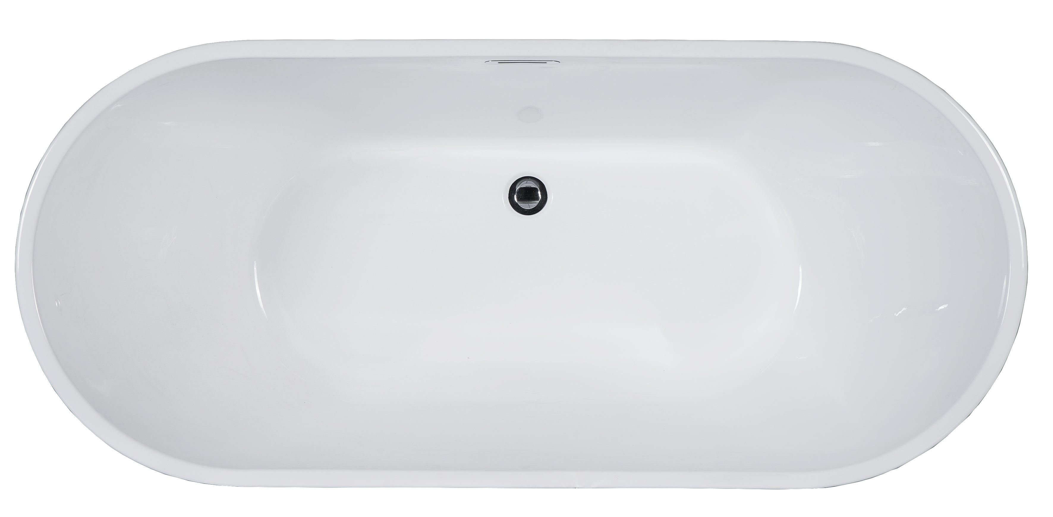 ALFI AB8838 59 inch White Oval Acrylic Free Standing Soaking Bathtub
