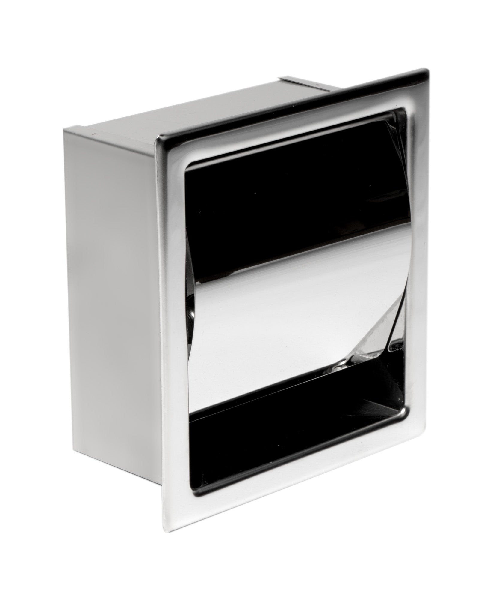 ALFI ABTP77-PSS Polished Stainless Steel Recessed Toilet Paper Holder with Cover