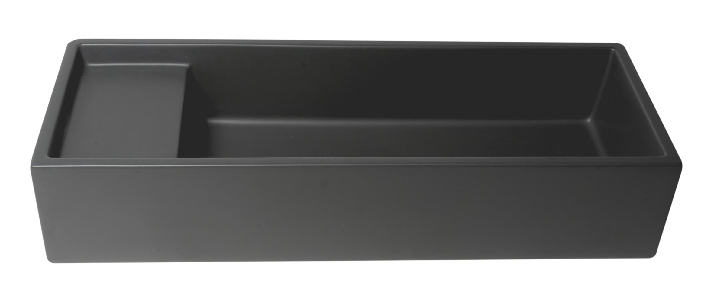 ALFI AB39TRBM 39" Black Matte Above Mount Fireclay Bathroom Trough Sink