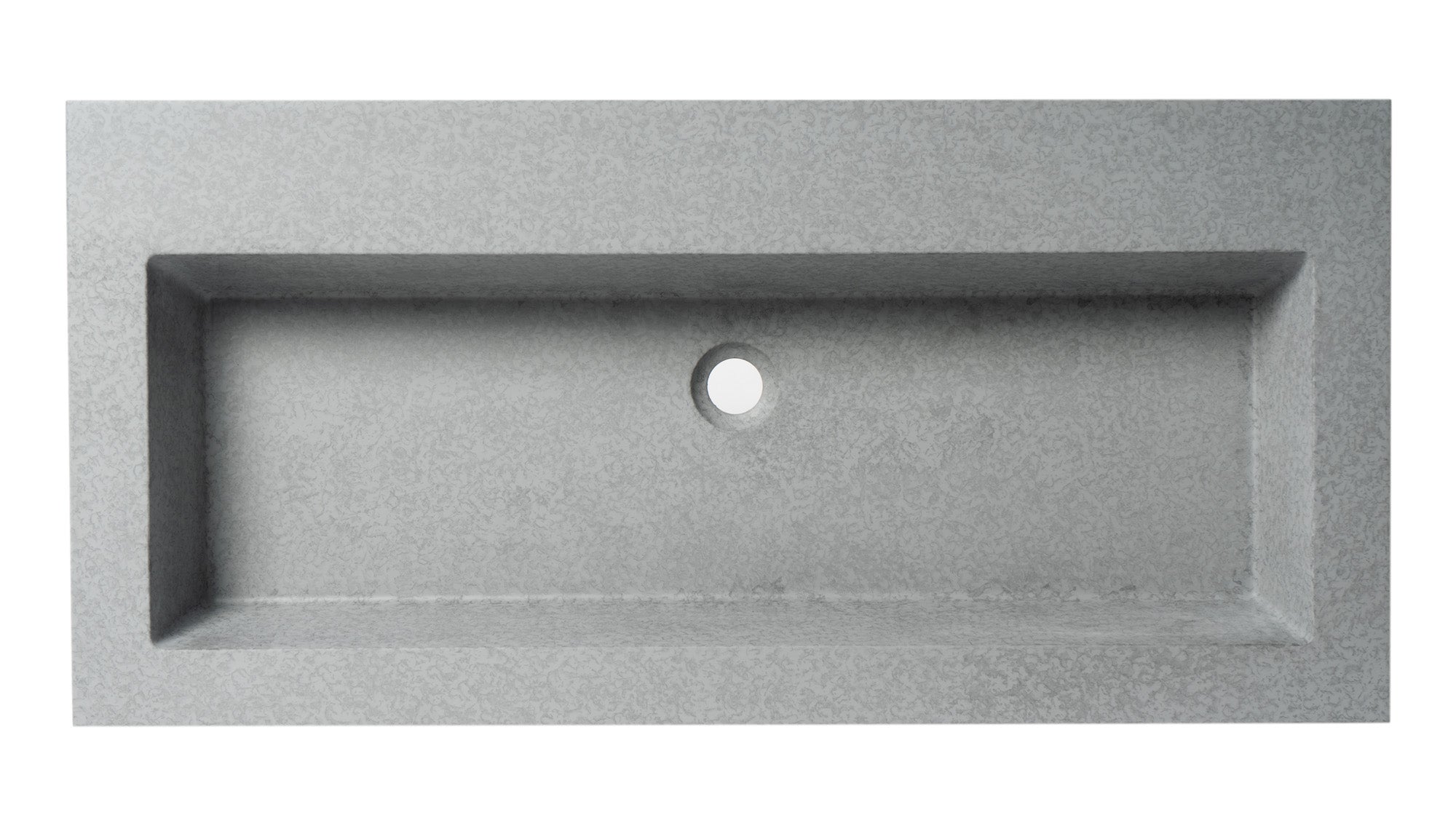 ALFI ABCO40TR 40" Solid Concrete Gray Matte Trough Sink for the Bathroom