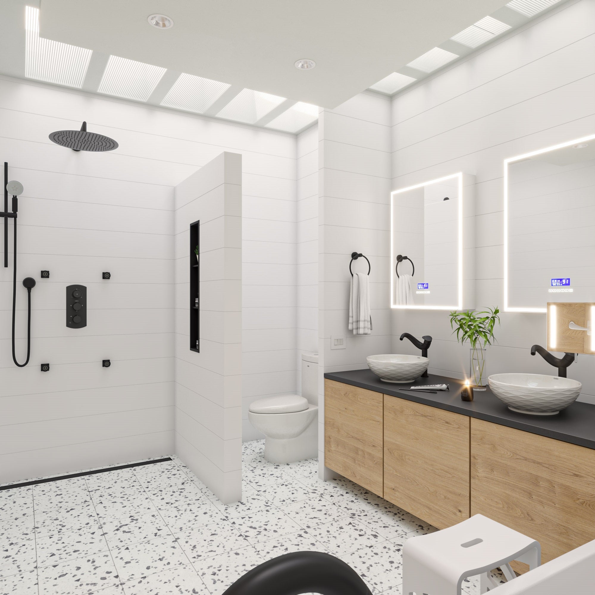 ALFI ABSA20R-BM Black Matte 20" Round Wall Shower Arm