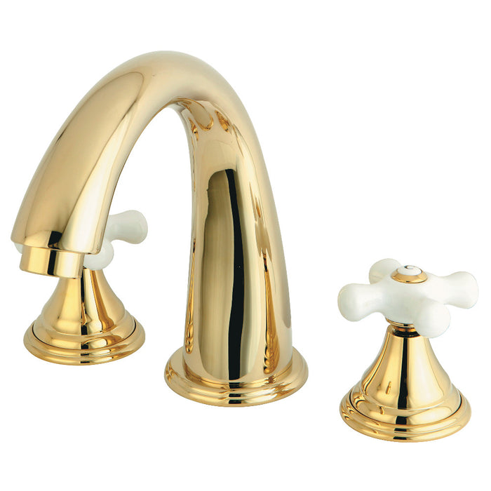 Kingston Brass KS5362PX Royale Two-Handle Deck Mount Roman Tub Faucet, Polished Brass