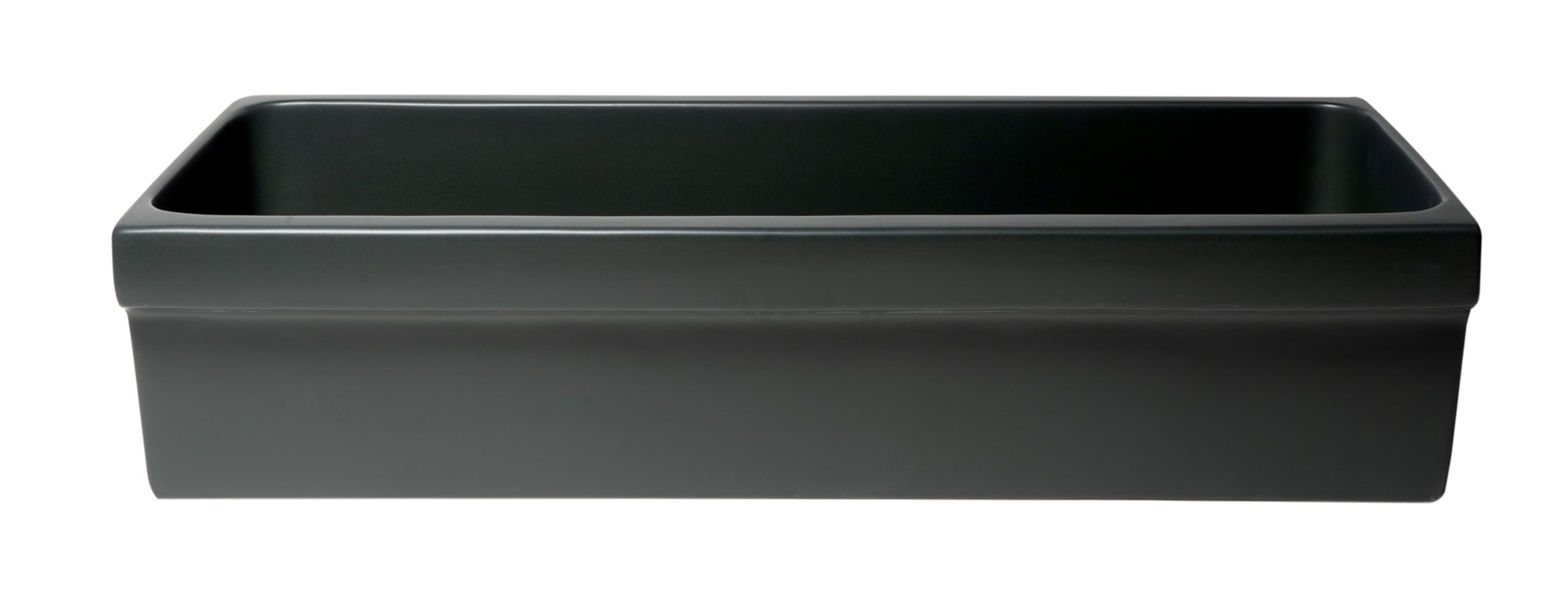 ALFI AB36TRBM 36" Black Matte Above Mount Fireclay Bathroom Trough Sink