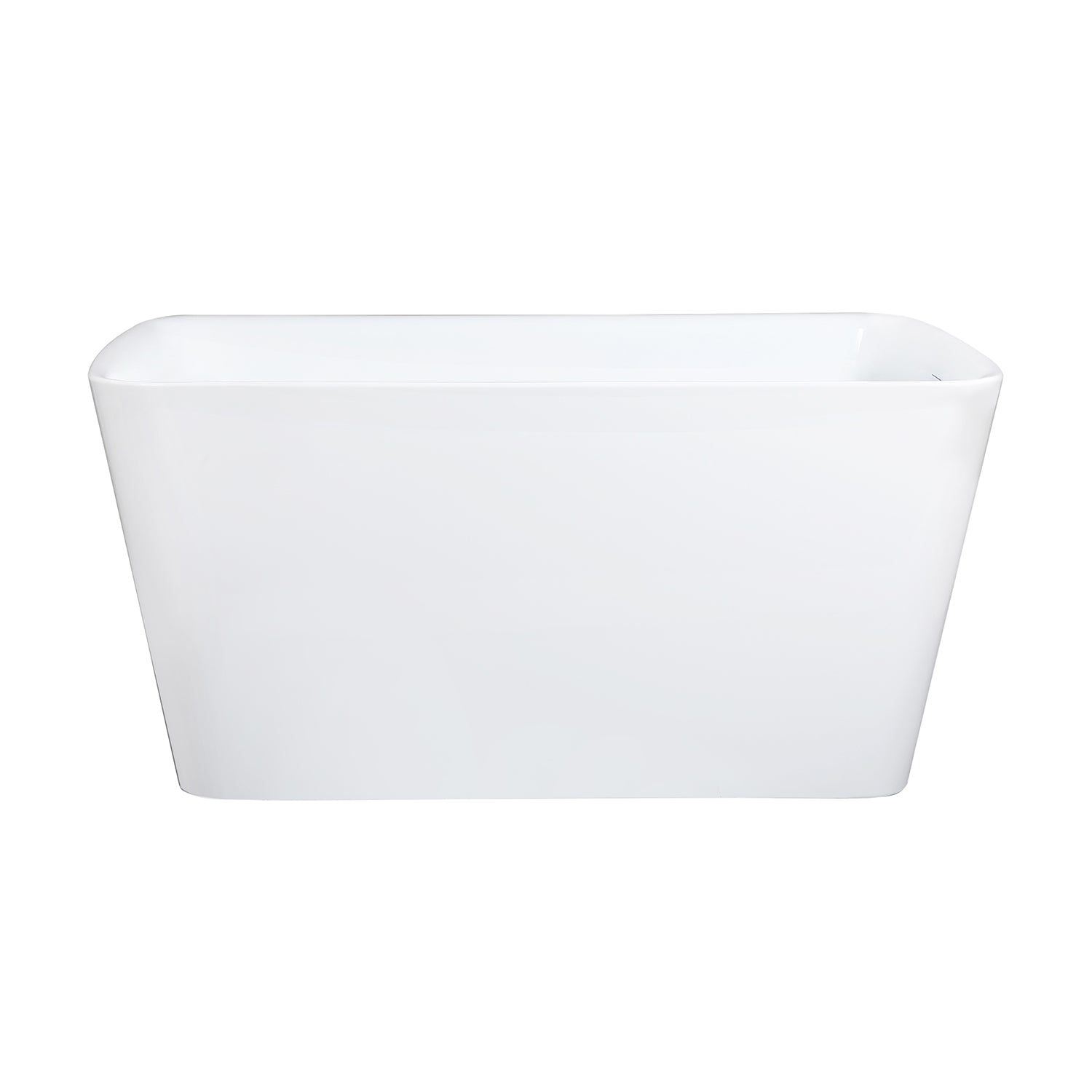 Kingston Brass VTSQ473026S 47" Acrylic Rectangular Double Ended Freestanding Tub with Drain and Integrated Seat, Glossy White