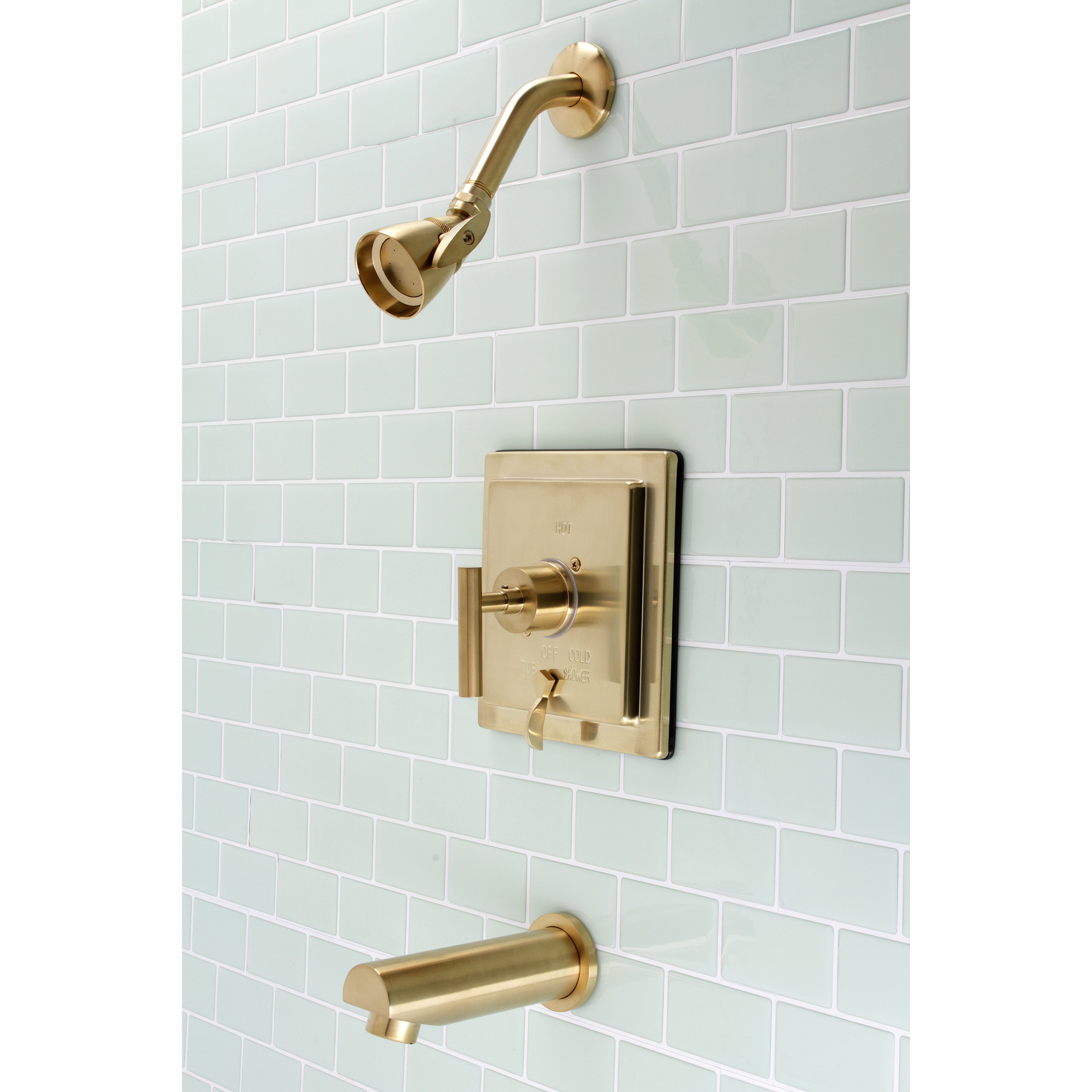 Kingston Brass KB86570CML Manhattan Single-Handle Pressure Balanced Tub and Shower Faucet, Brushed Brass
