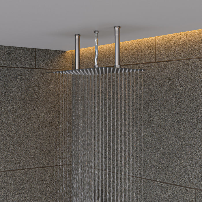 ALFI RAIN2012-BSS 20" Rectangular Brushed Solid Stainless Steel Ultra Thin Rain Shower Head