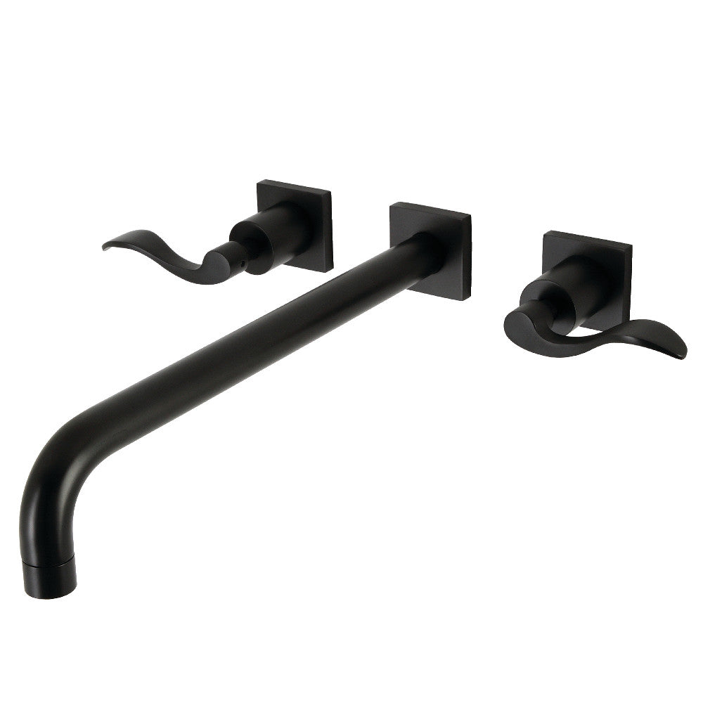 Kingston Brass KS6040DFL NuWave Two-Handle Wall Mount Roman Tub Faucet, Matte Black