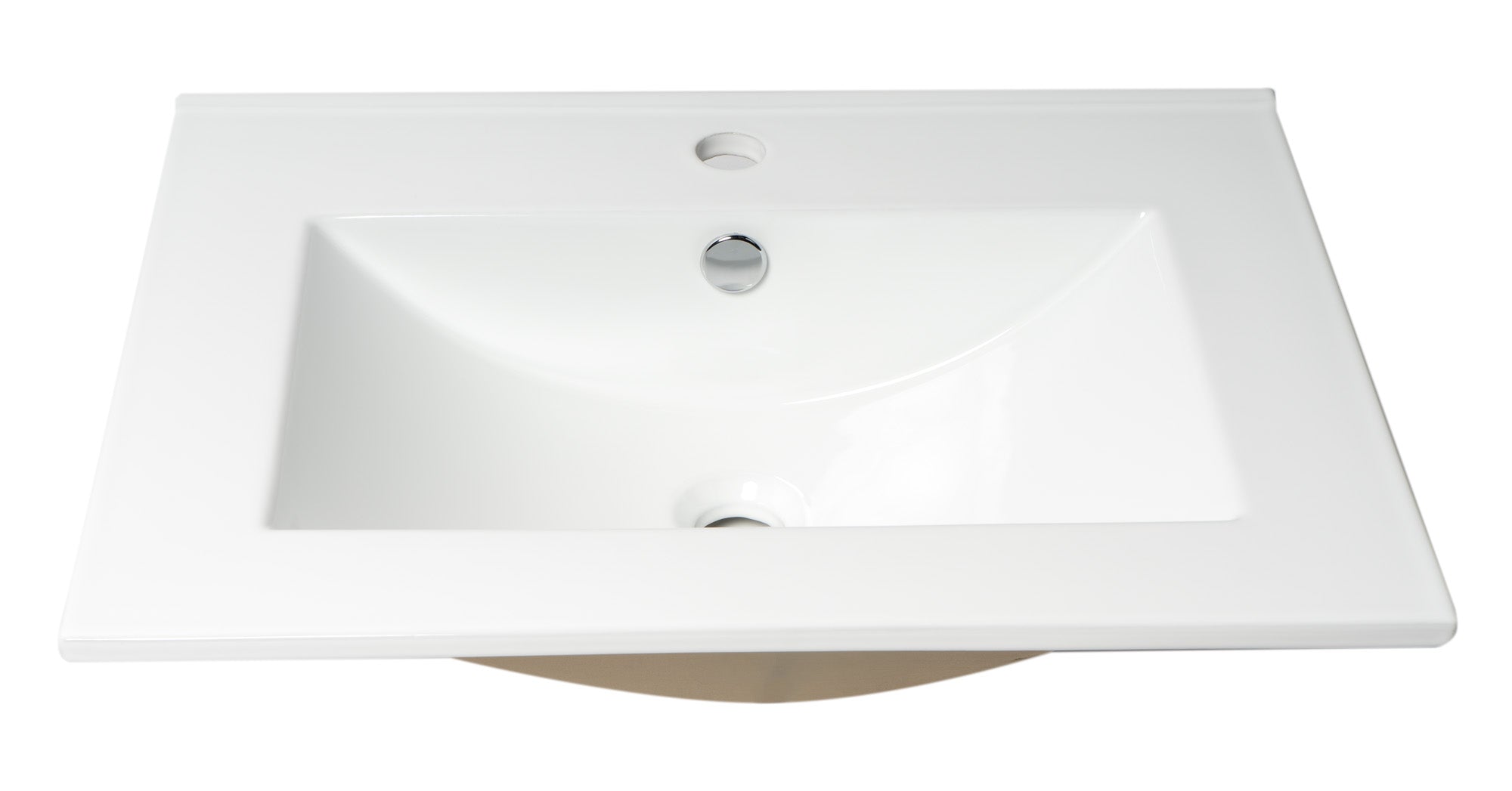 ALFI ABC803 White 25" Rectangular Drop In Ceramic Sink with Faucet Hole