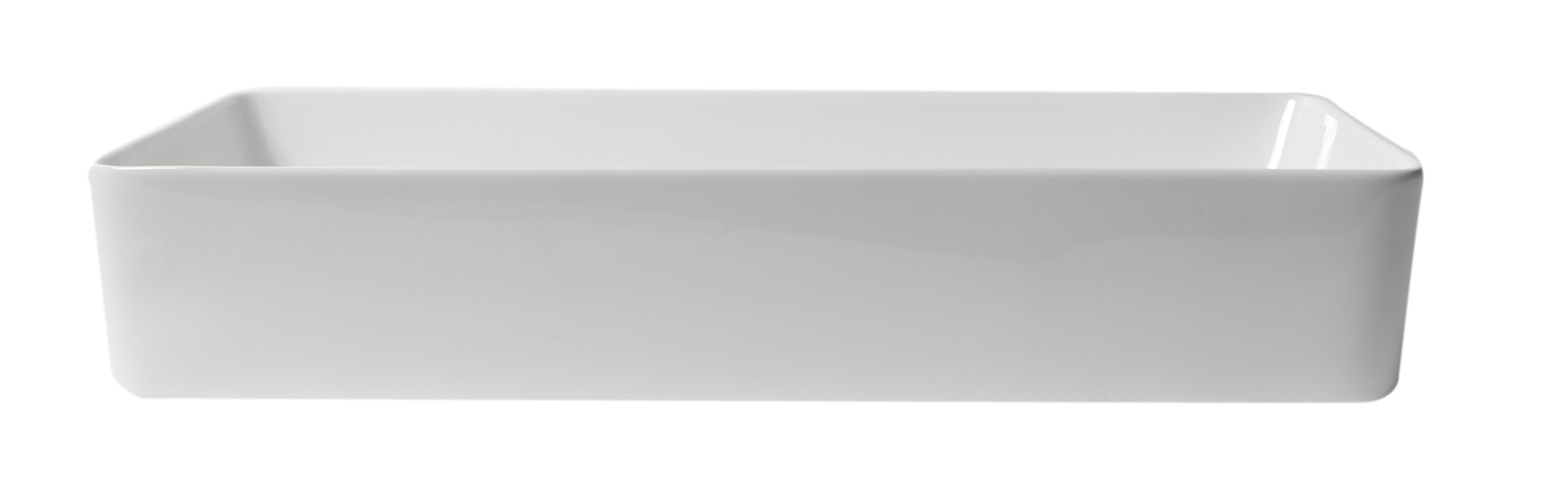ALFI ABC902-W White 24" Modern Rectangular Above Mount Ceramic Sink