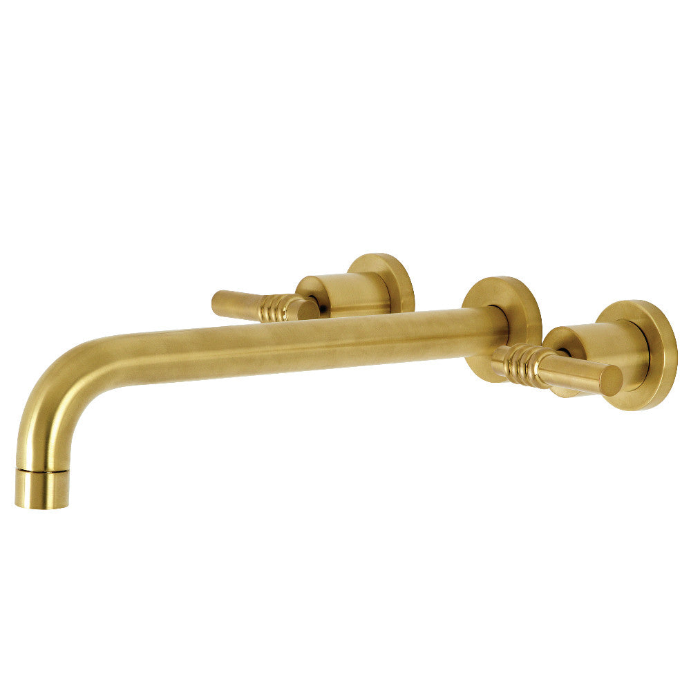 Kingston Brass KS8057ML Milano Two-Handle Wall Mount Roman Tub Faucet, Brushed Brass