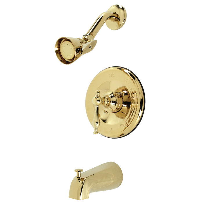 Kingston Brass KB1632NL Single-Handle Pressure Balanced Tub and Shower Faucet, Polished Brass