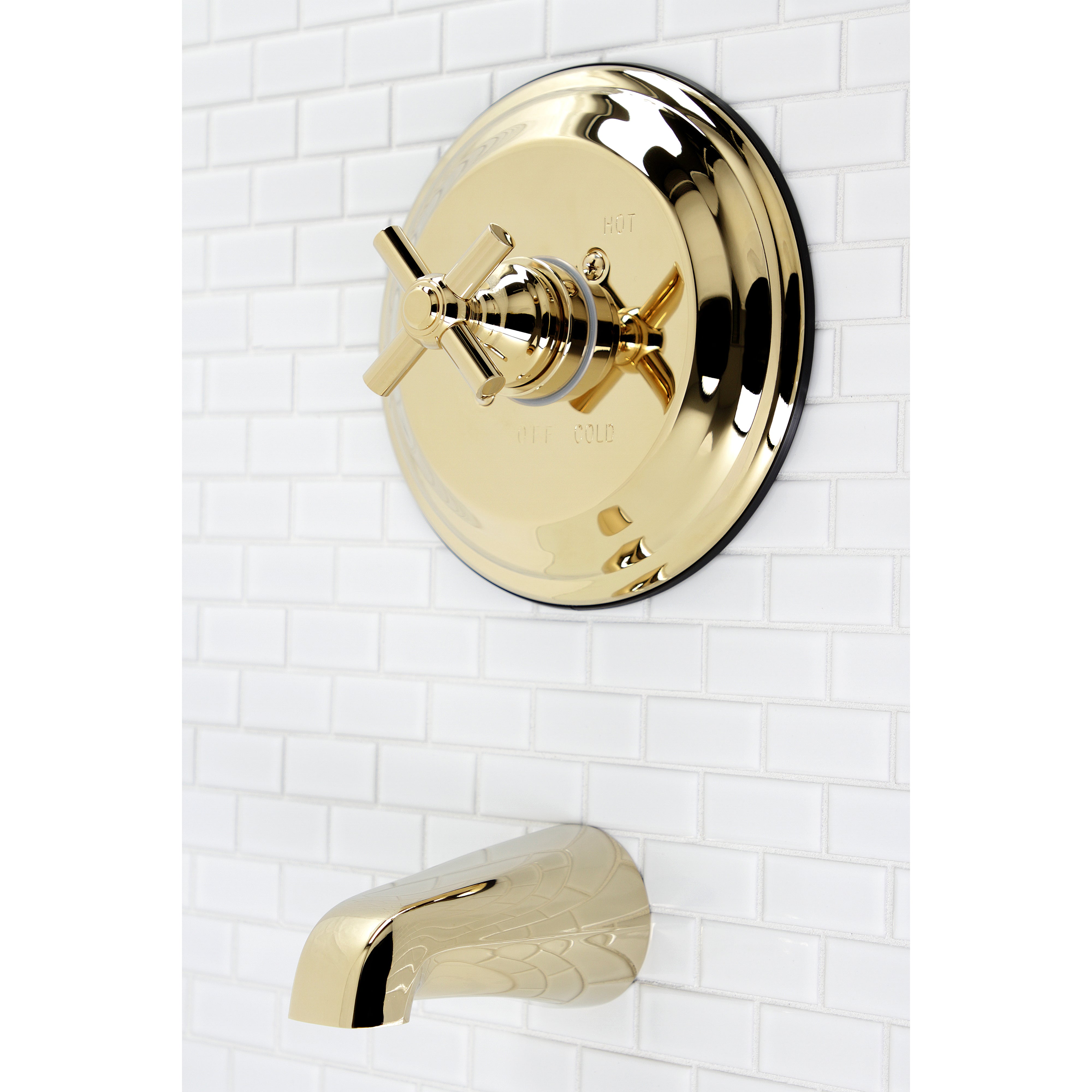 Kingston Brass KB2632EXTO Single-Handle Pressure Balanced Tub Faucet, Polished Brass