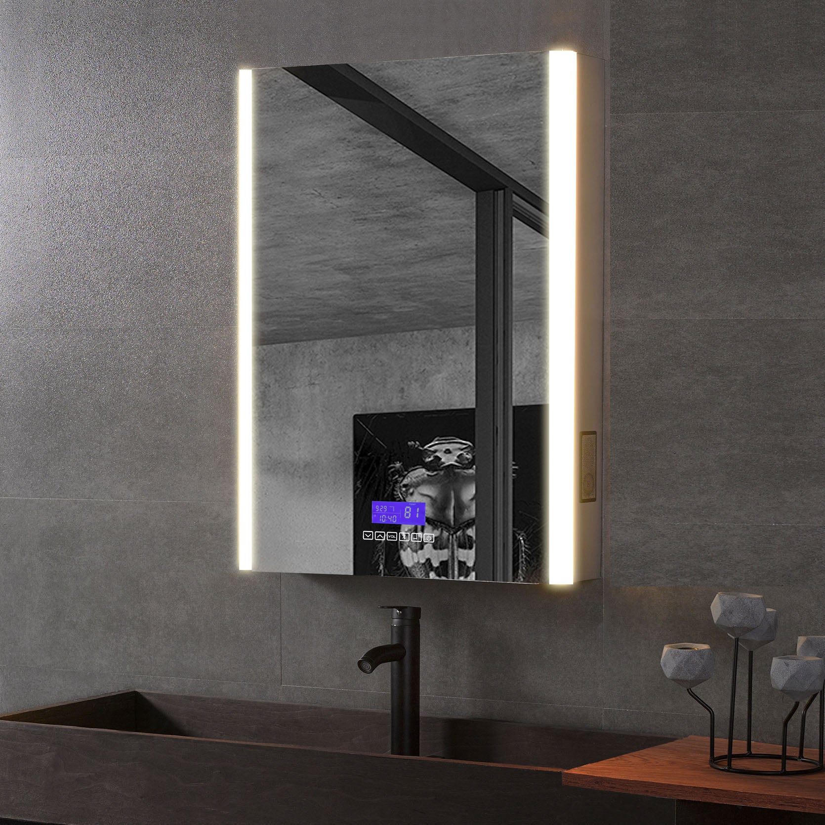 ALFI ABMC2432BT 24" x 32" Single Door LED Light Bluetooth Medicine Cabinet