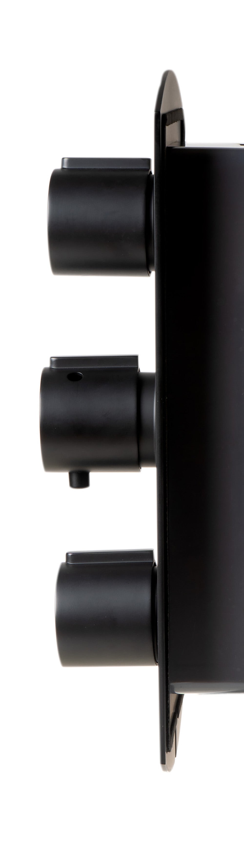 ALFI AB4001-BM Black Matte 3-Way Thermostatic Valve Shower Mixer Round Knobs