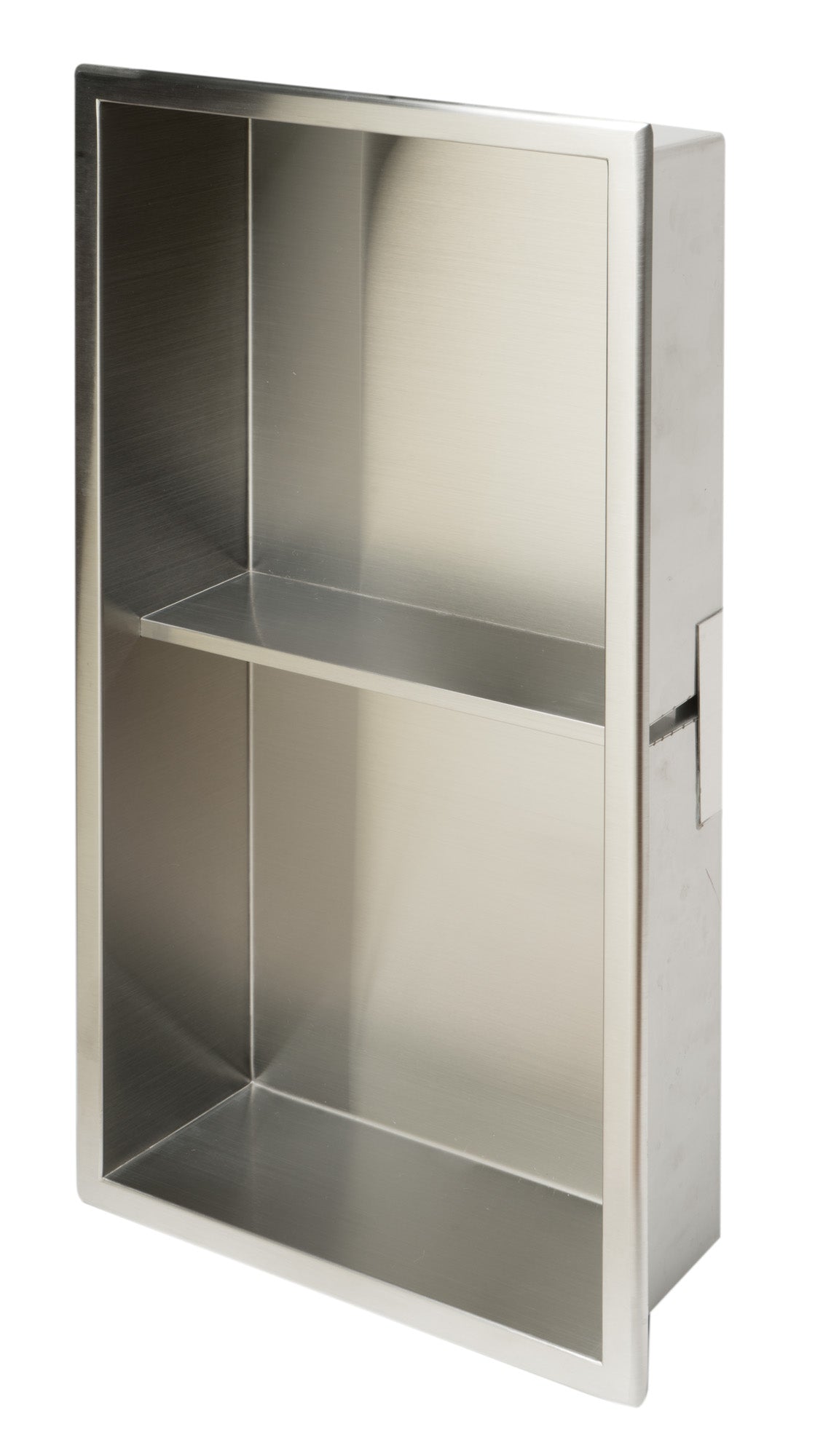 ALFI ABN1224-BSS 12 x 24 Brushed Stainless Steel Vertical Double Shelf Bath Shower Niche