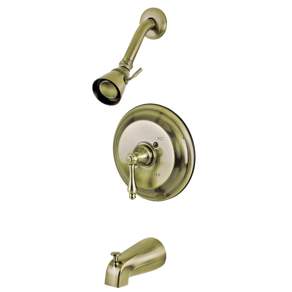 Kingston Brass KB3633AL Restoration Single-Handle Pressure Balanced Tub and Shower Faucet, Antique Brass