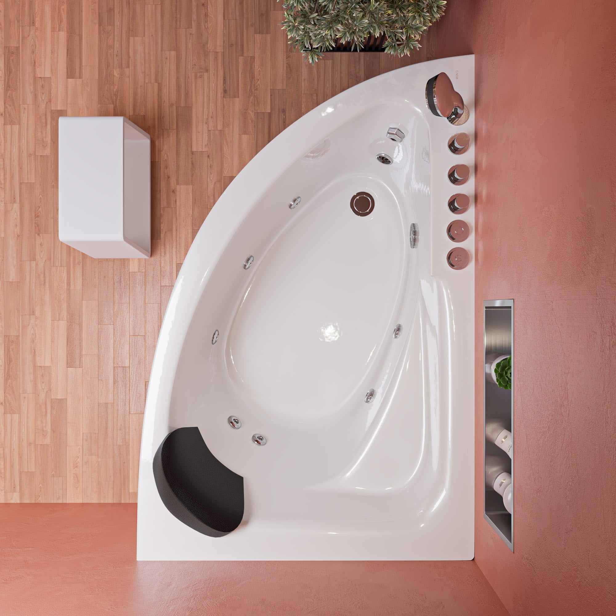 ALFI ABST55 White Matte Solid Surface Resin Bathroom / Shower Stool