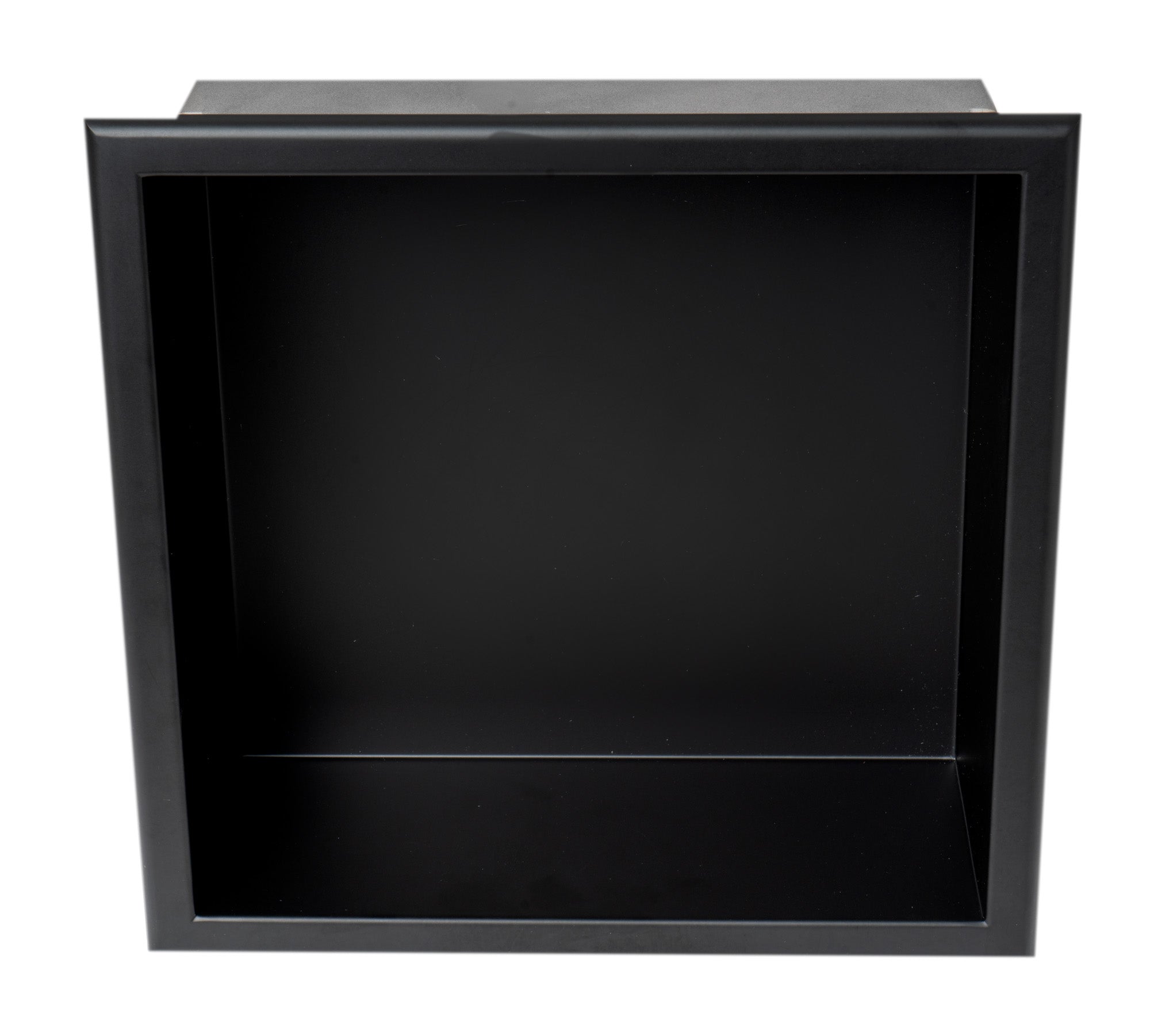 ALFI ABNC1212-BLA 12" x 12" Black Matte Stainless Steel Square Single Shelf Bath Shower Niche