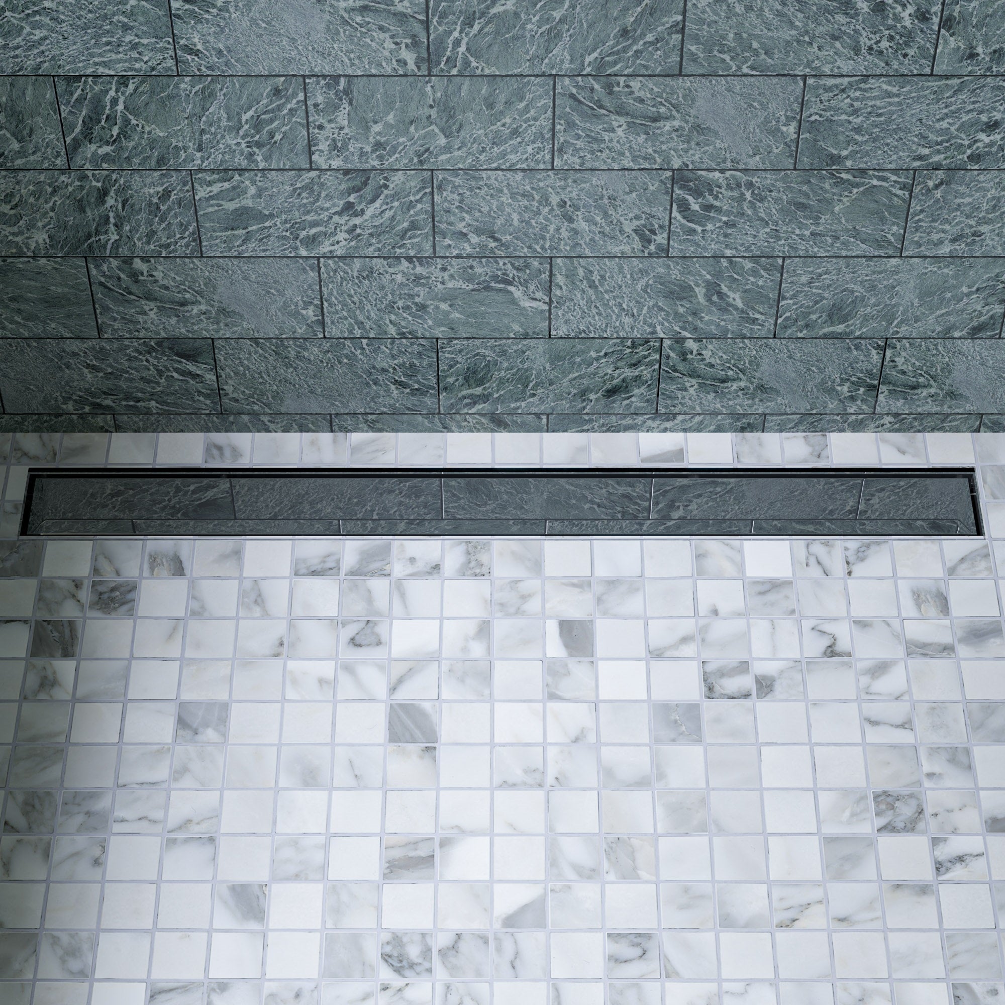 ALFI ABLD32B-PSS 32" Modern Polished Stainless Steel Linear Shower Drain with Solid Cover