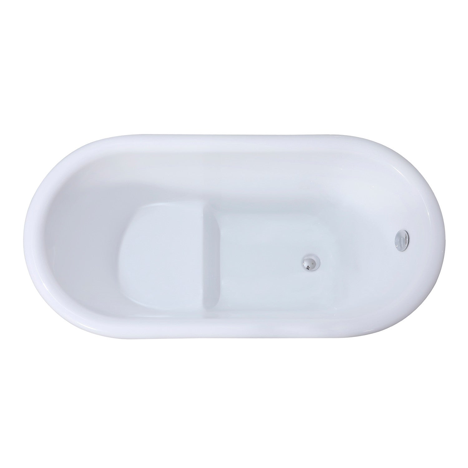 Kingston Brass VTDE512628BA 51" Acrylic Oval Double Ended Freestanding Tub with Drain and Integrated Seat, Glossy White