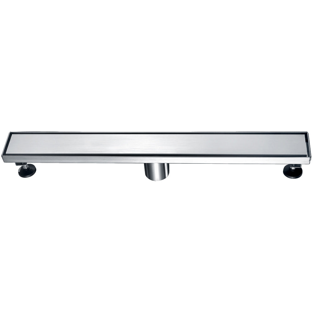ALFI ABLD24B-BSS 24" Modern Brushed Stainless Steel Linear Shower Drain with Solid Cover