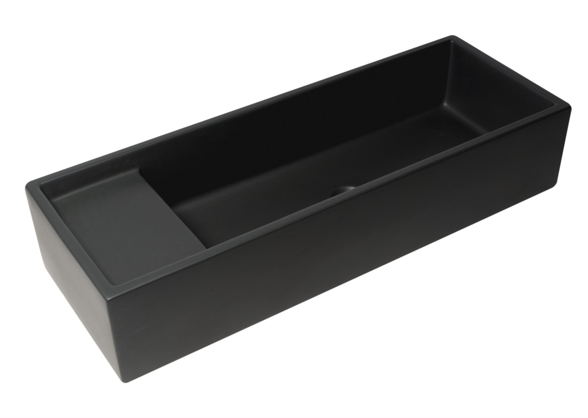 ALFI AB39TRBM 39" Black Matte Above Mount Fireclay Bathroom Trough Sink