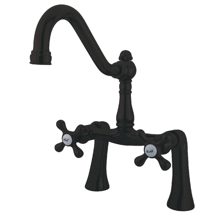 Kingston Brass KS3235AX Restoration 7" Center Deck-Mount Clawfoot Tub Faucet, Oil Rubbed Bronze