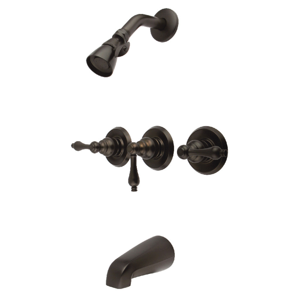 Kingston Brass KB235AL Victorian Triple-Handle Tub and Shower Faucet, Oil Rubbed Bronze