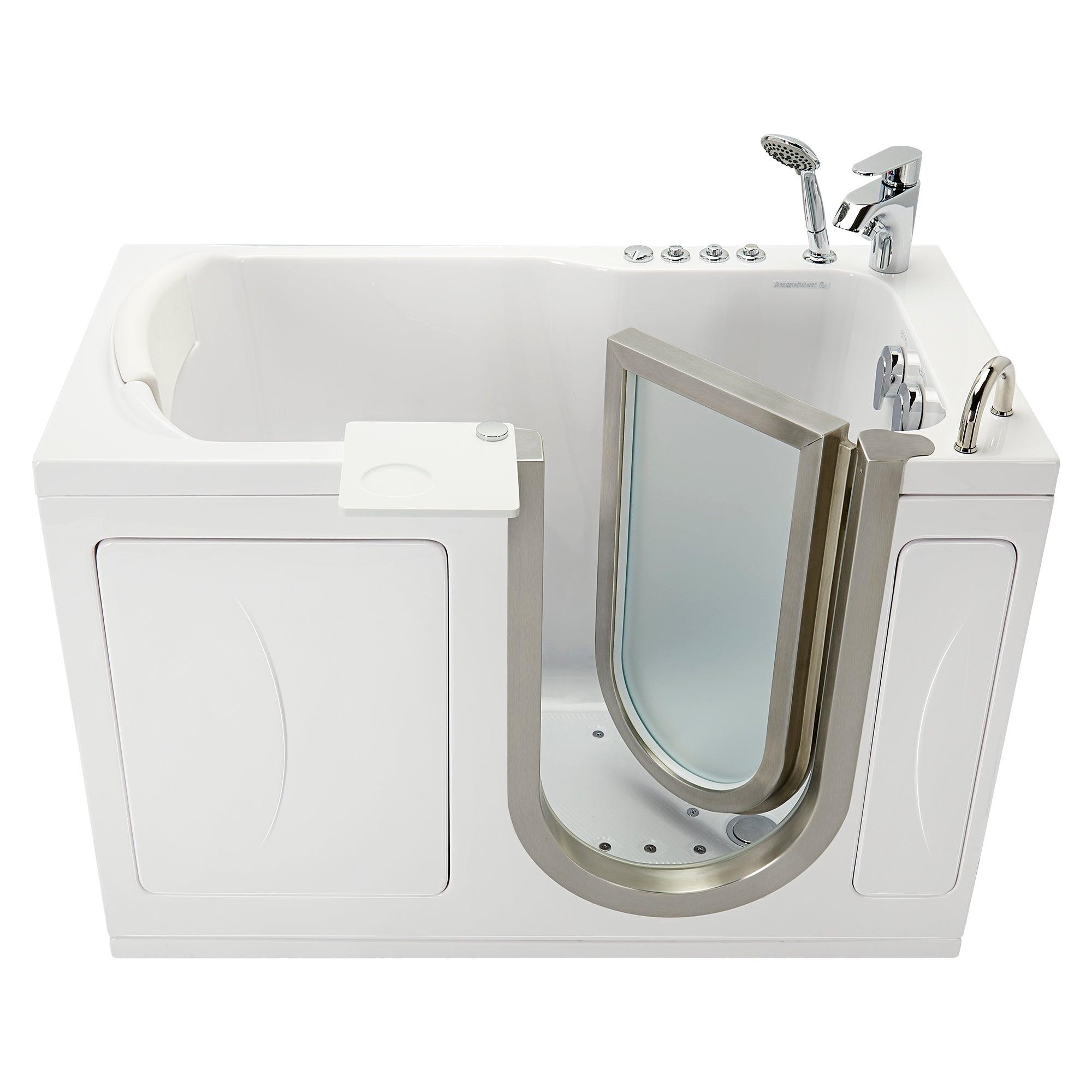 Ella Peitite 28"x52" Acrylic Air and Hydro Massage Walk-In Bathtub with Inward Swinging Door - Bathroom Design Center