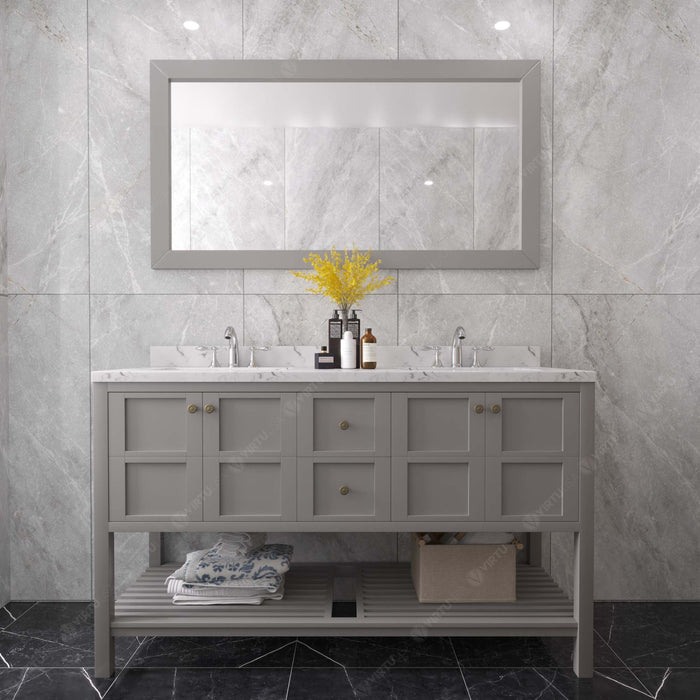 Virtu USA Winterfell 60" Double Bath Vanity in Gray (multiple options)