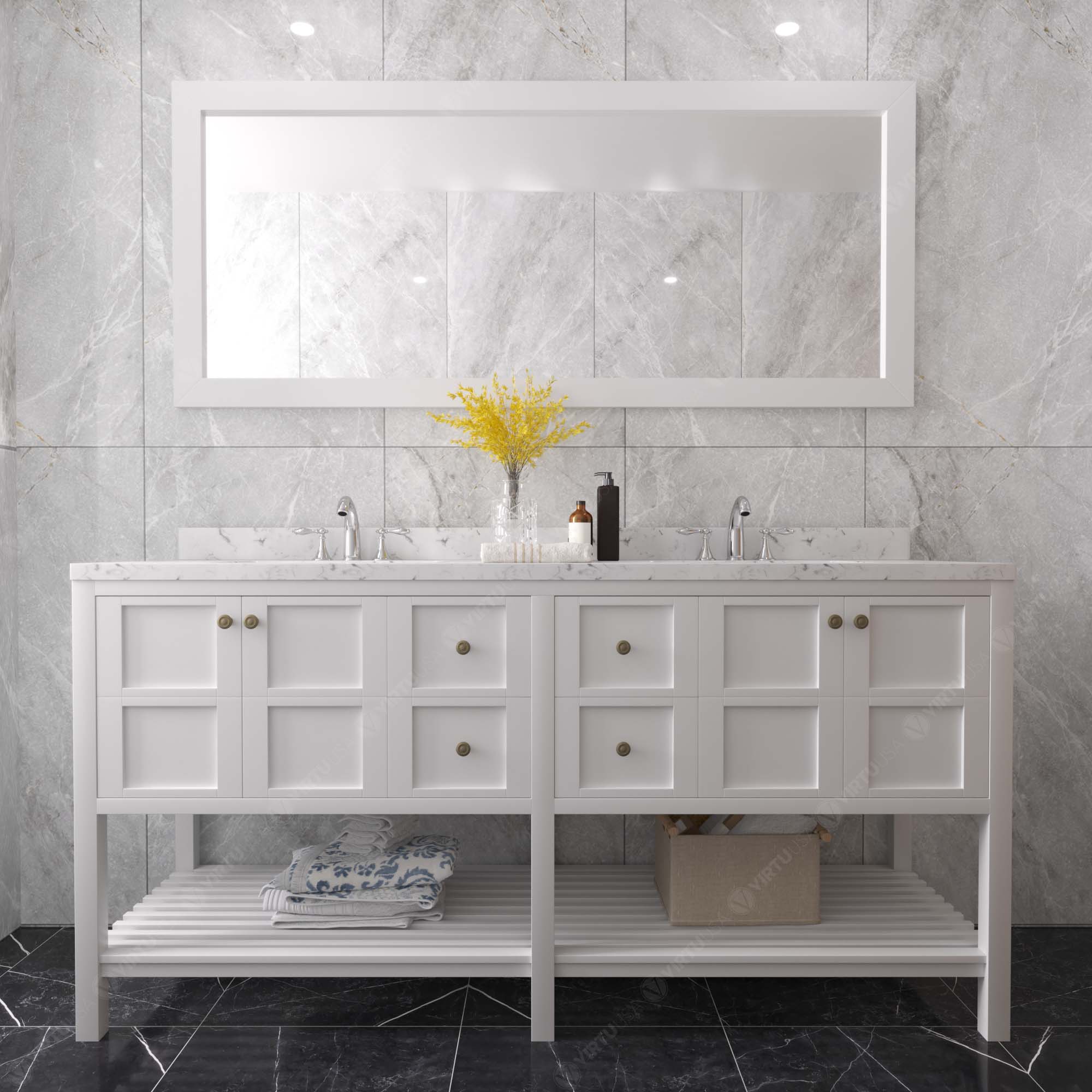 Virtu USA Winterfell 72" Double Bath Vanity (multiple options)