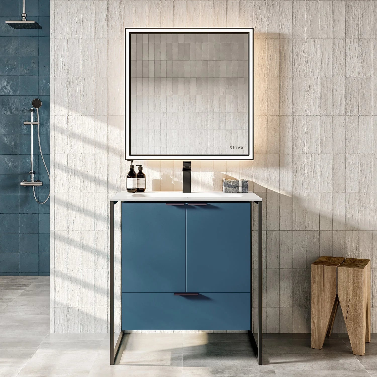 EVIVA Moma Bathroom Vanity with Black Metallic Legs - Bathroom Design Center