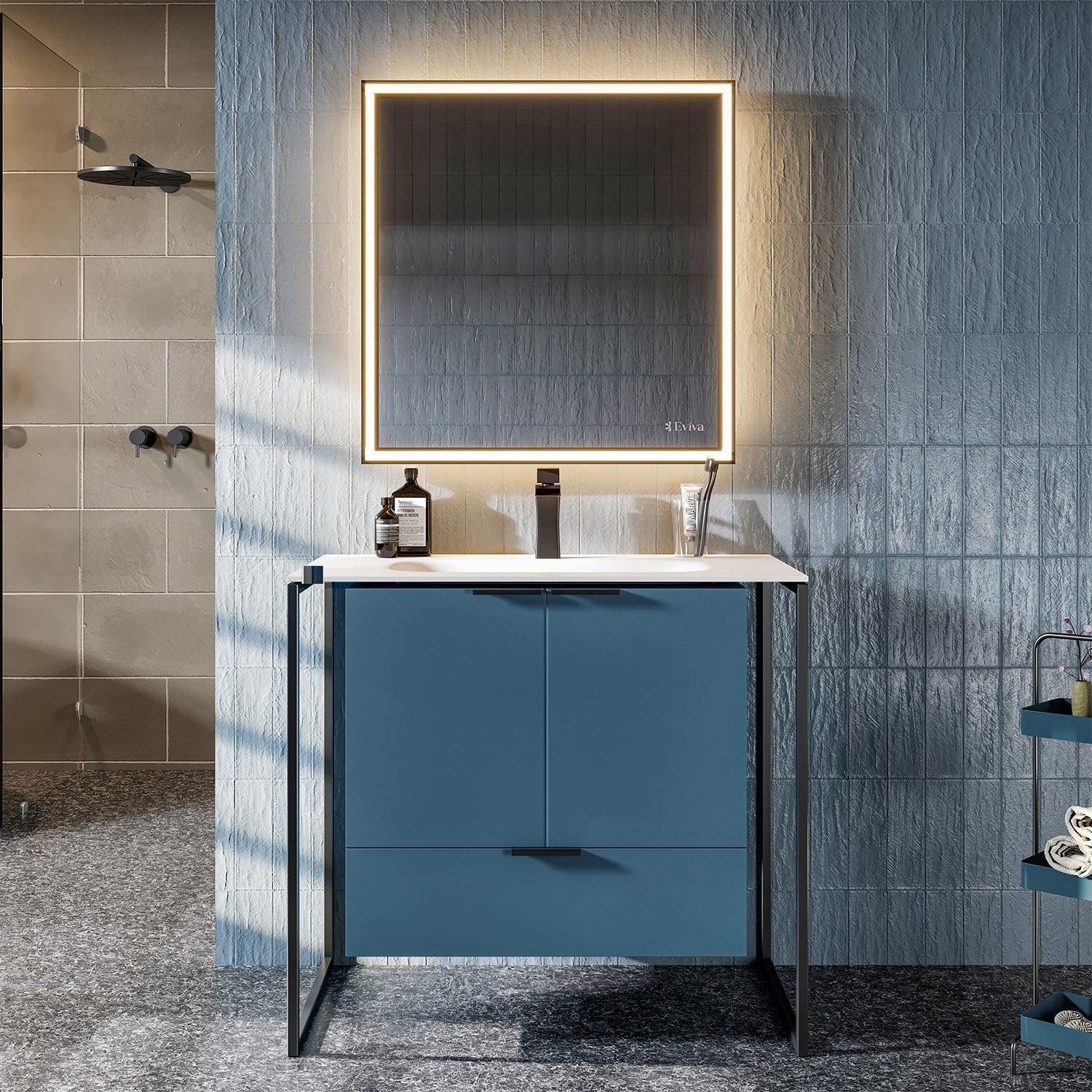 EVIVA Moma Bathroom Vanity with Black Metallic Legs - Bathroom Design Center