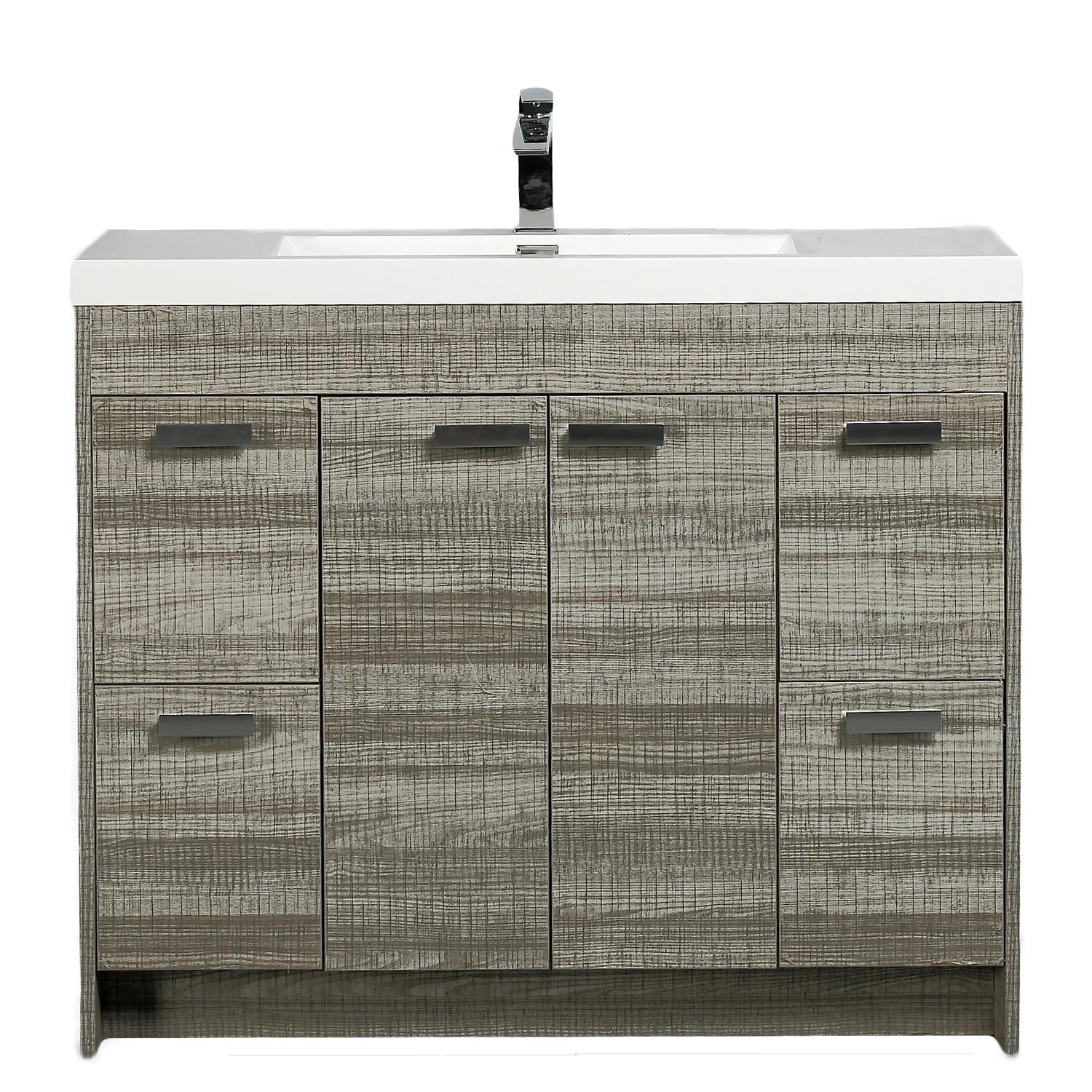 Eviva Lugano Modern Bathroom Vanity w/ White Integrated Top (Multiple Sizes and Colors) - Bathroom Design Center