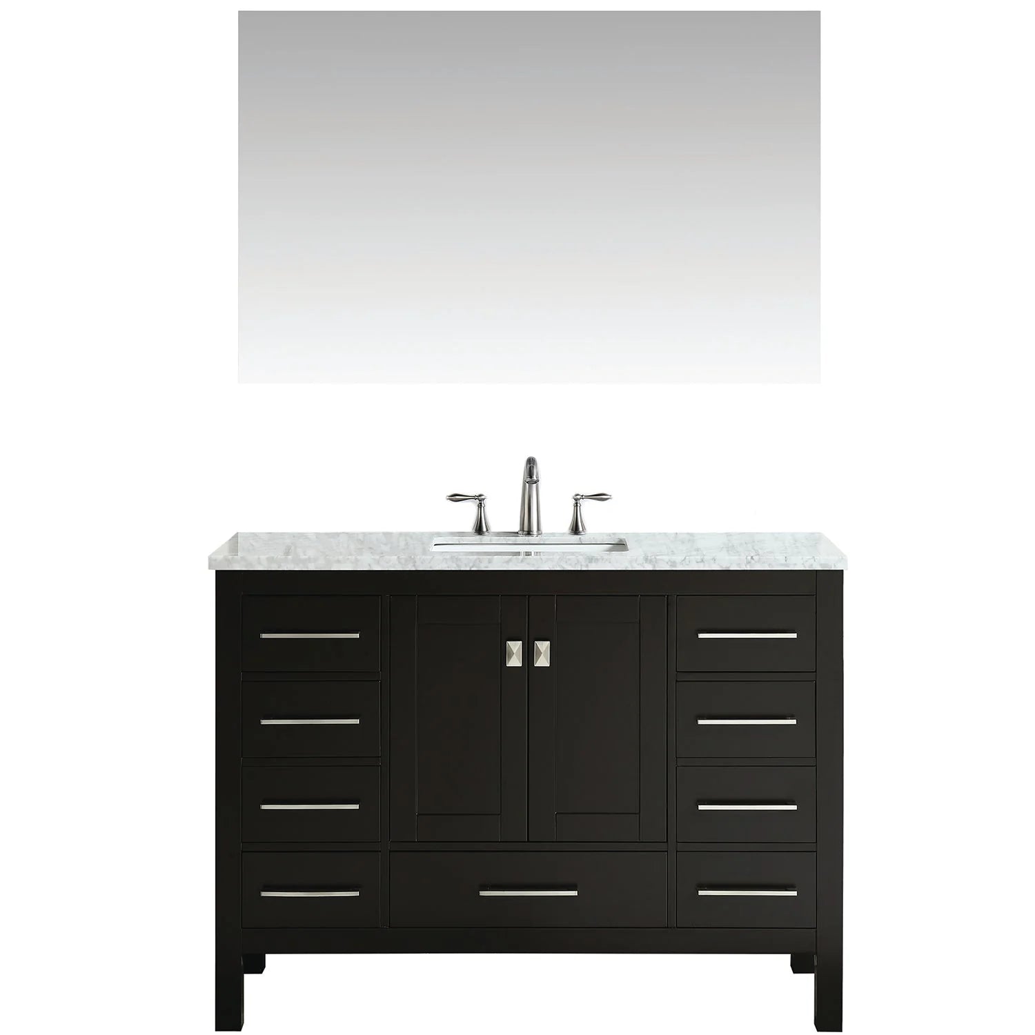 Eviva Aberdeen Transitional Bathroom Vanity w/ White Carrara Top - Bathroom Design Center