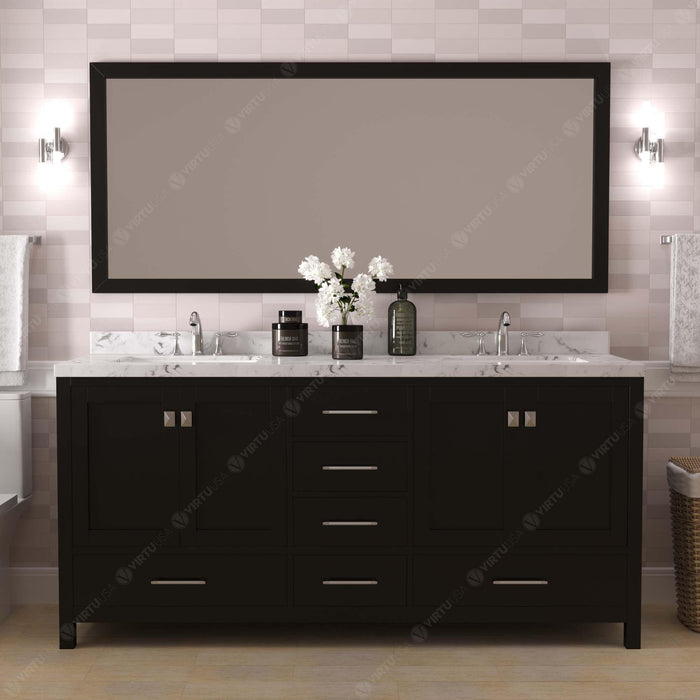 Virtu USA Caroline Avenue 72" Double Bath Vanity in Espresso (multiple options)