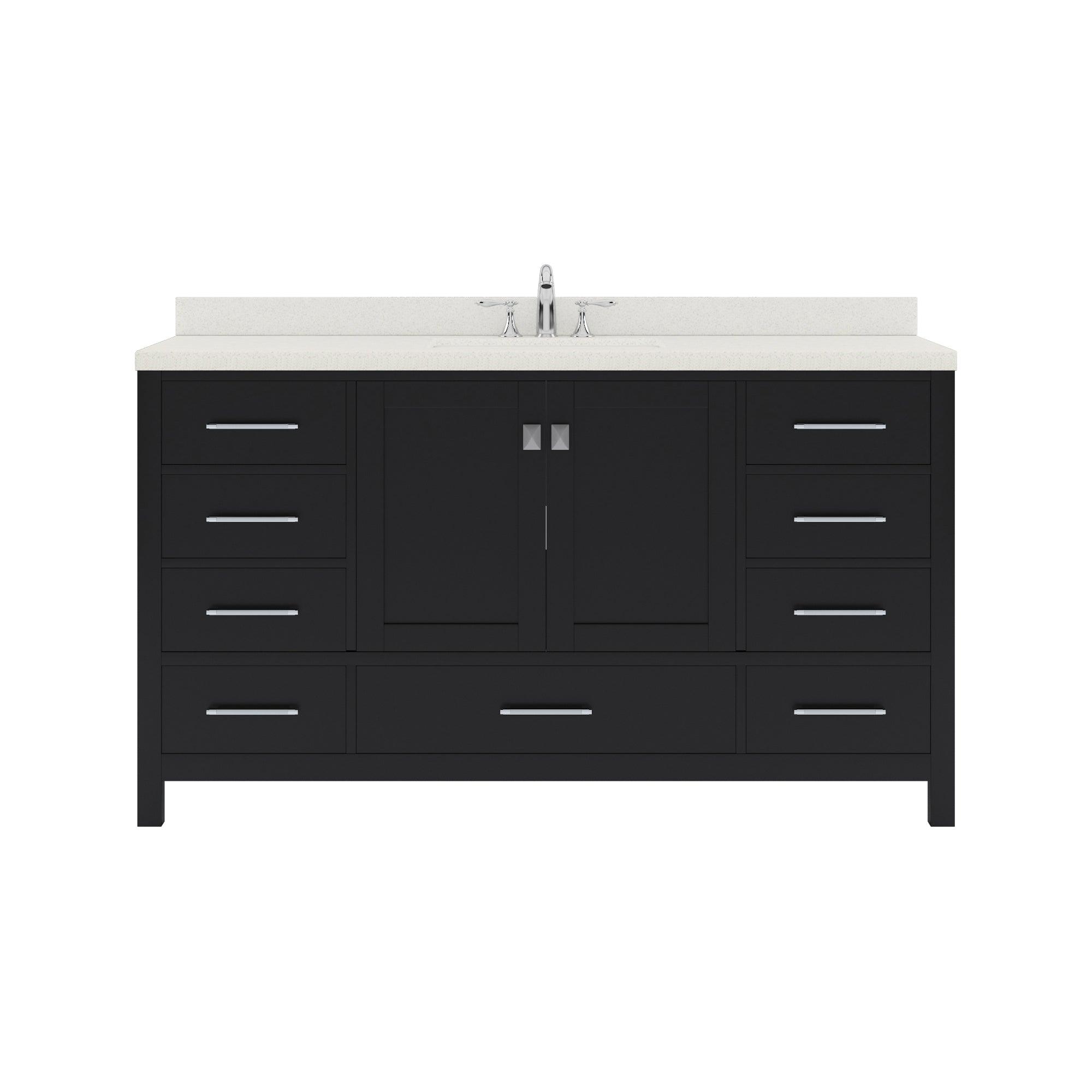 Virtu USA Caroline Avenue 60" Double Bath Vanity in Espresso - Bathroom Design Center