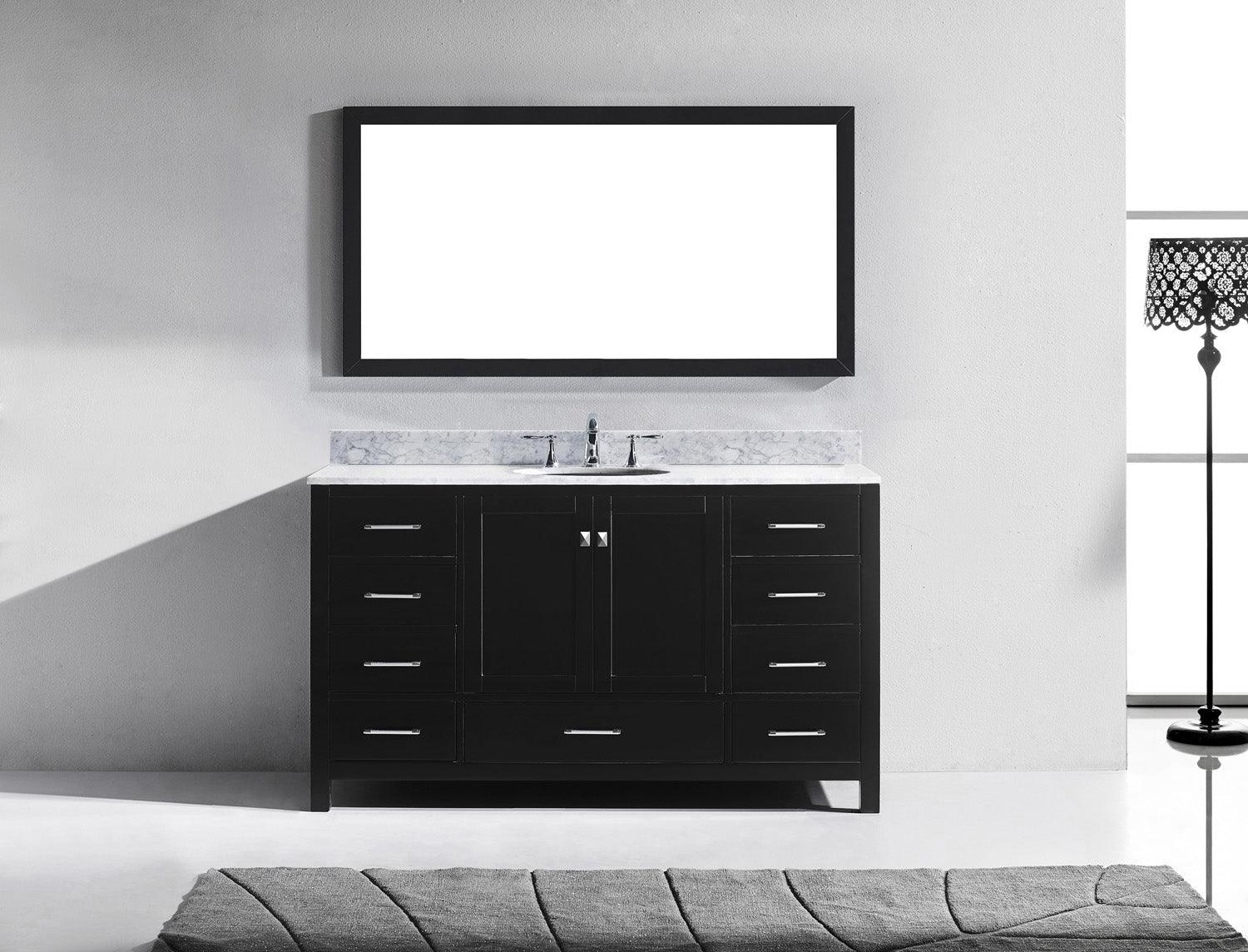 Virtu USA Caroline Avenue 60" Double Bath Vanity in Espresso - Bathroom Design Center